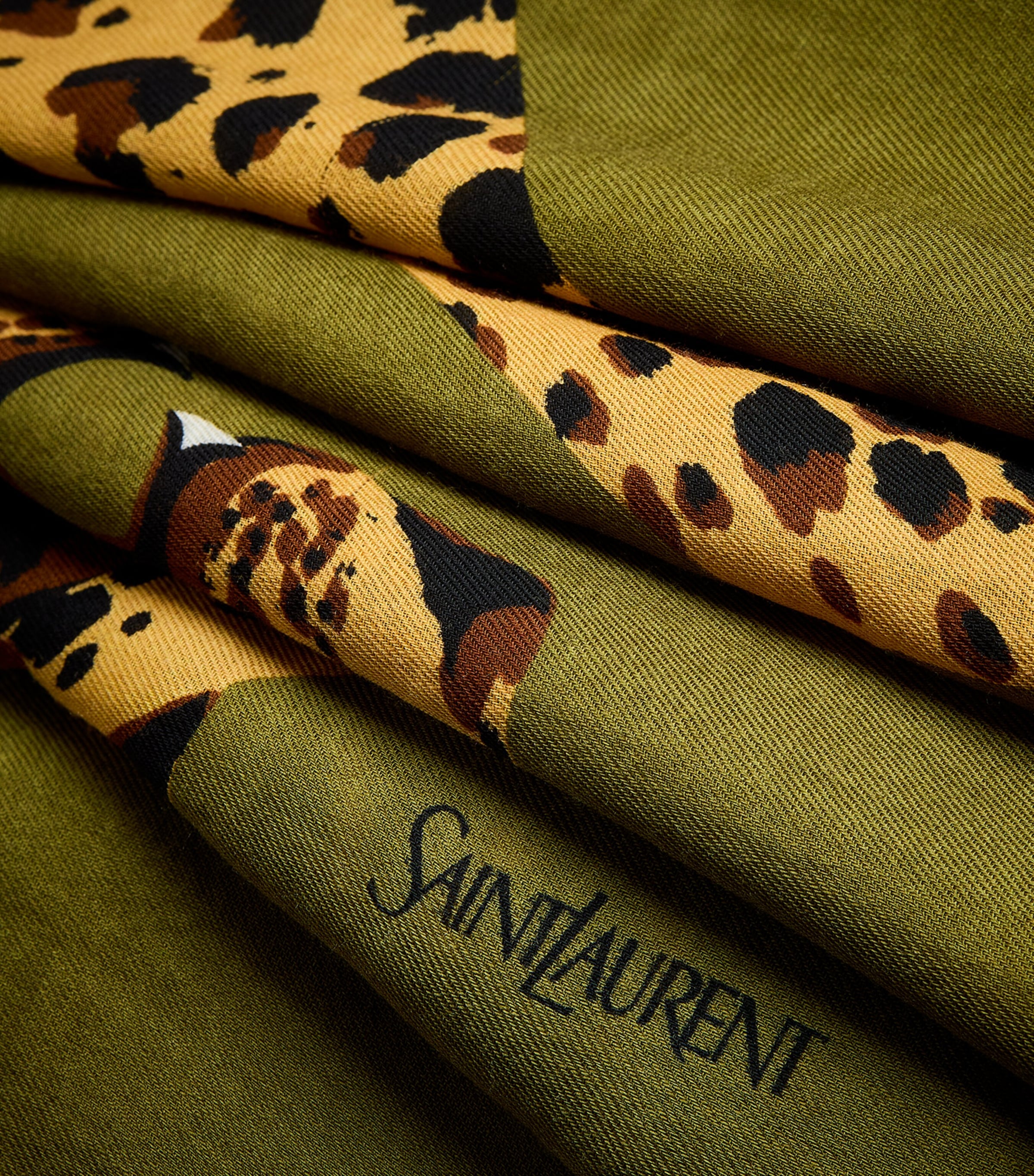 Saint Laurent Wool Leopard Scarf Image 3