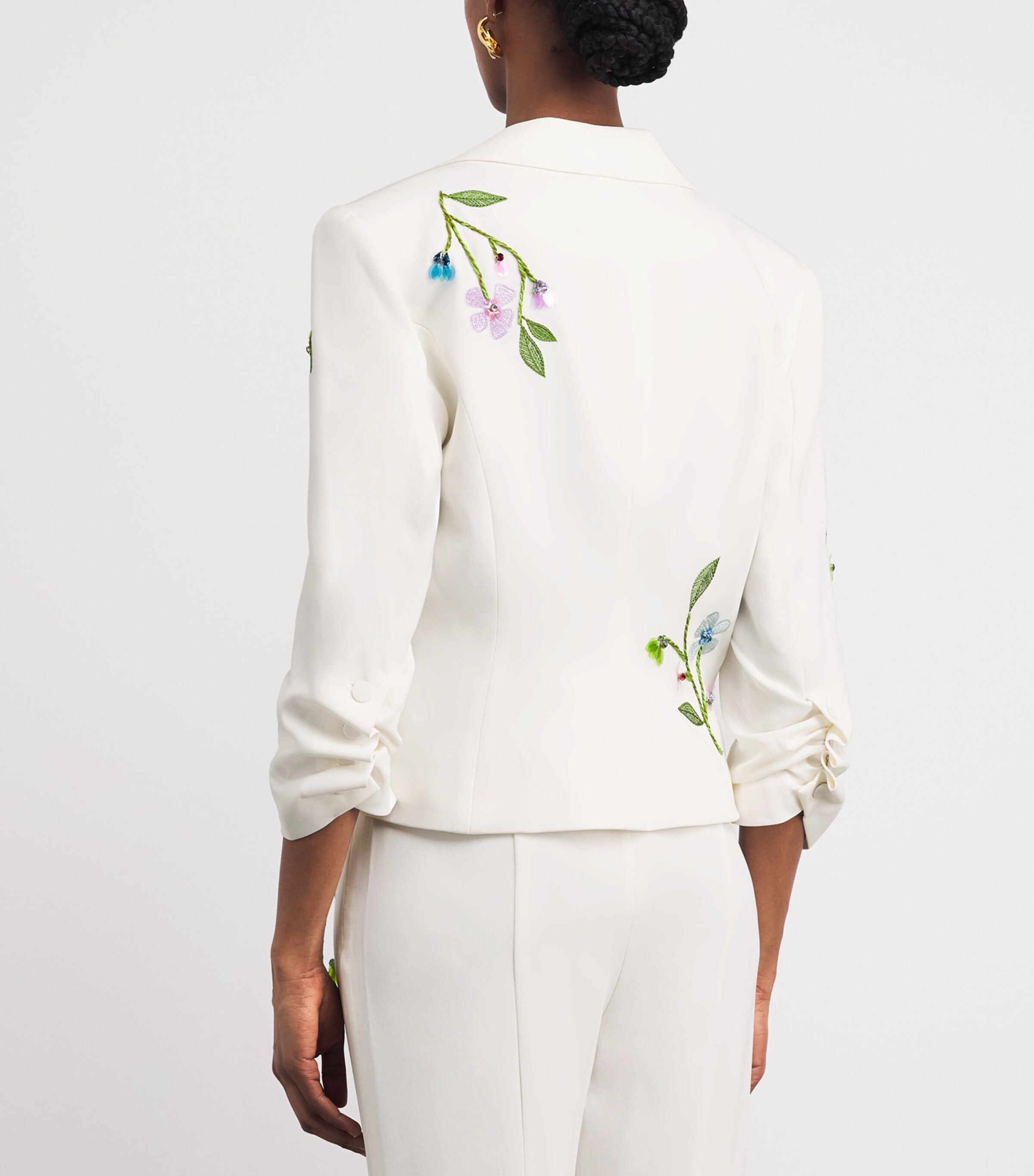 Cinq A Sept Womens Floral Vine Le Petit Khloe Blazer Ivory / Multi Image 5