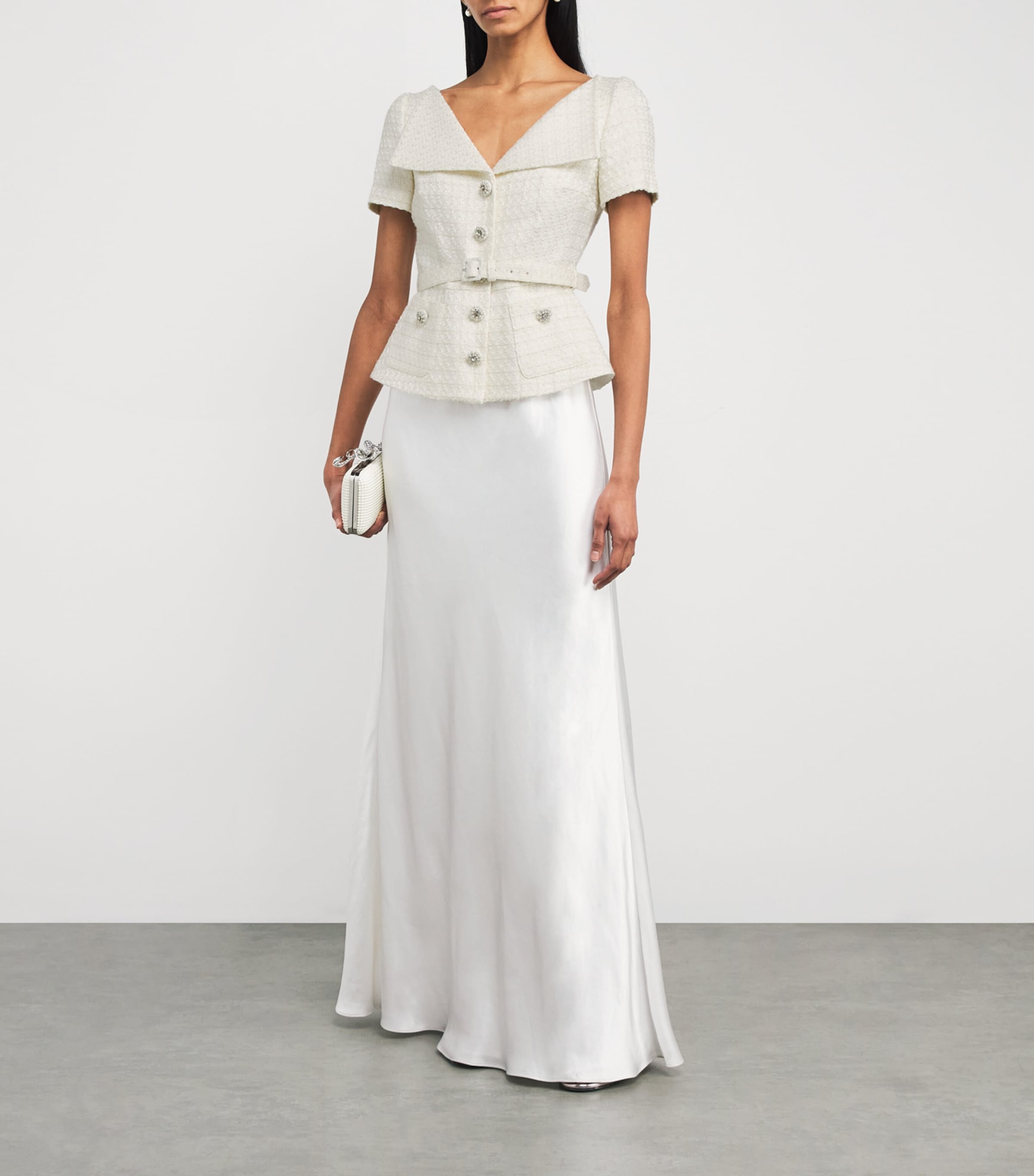 Tailored Belted Maxi Dress CREAM Image 2