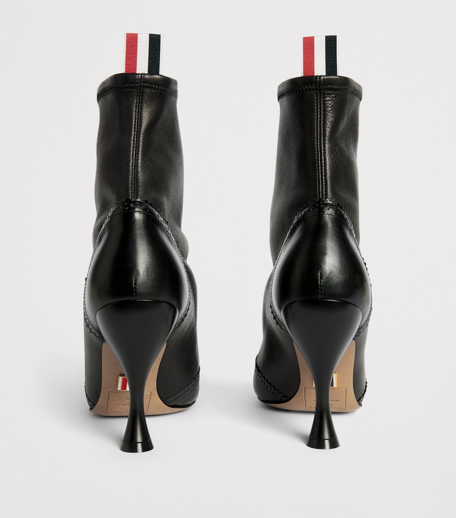 Thom Browne Leather Wingtip Ankle Boots 90 Black Image 5