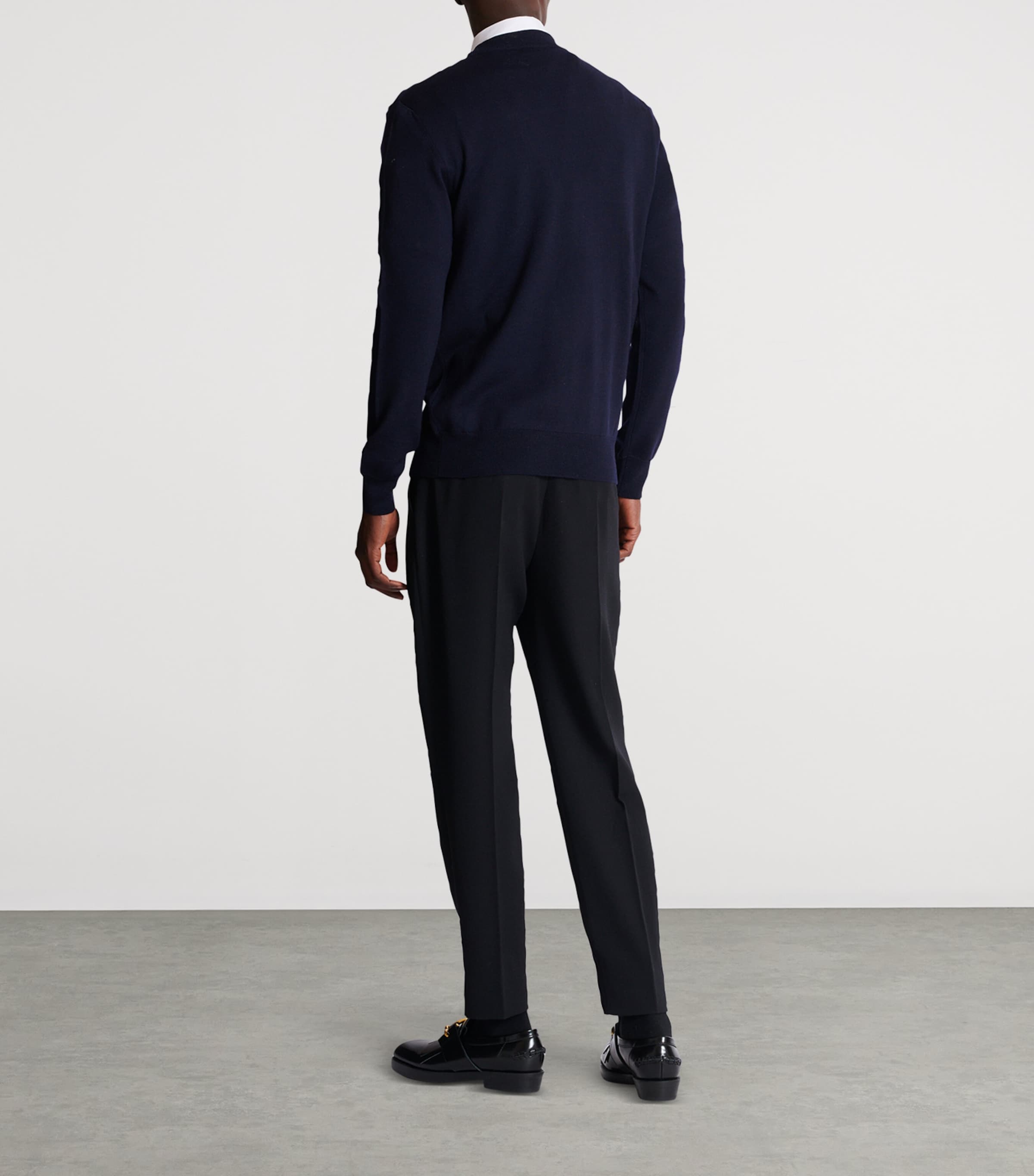 Merino Wool Logo Sweater SAJ BLEU/BLANC Image 3