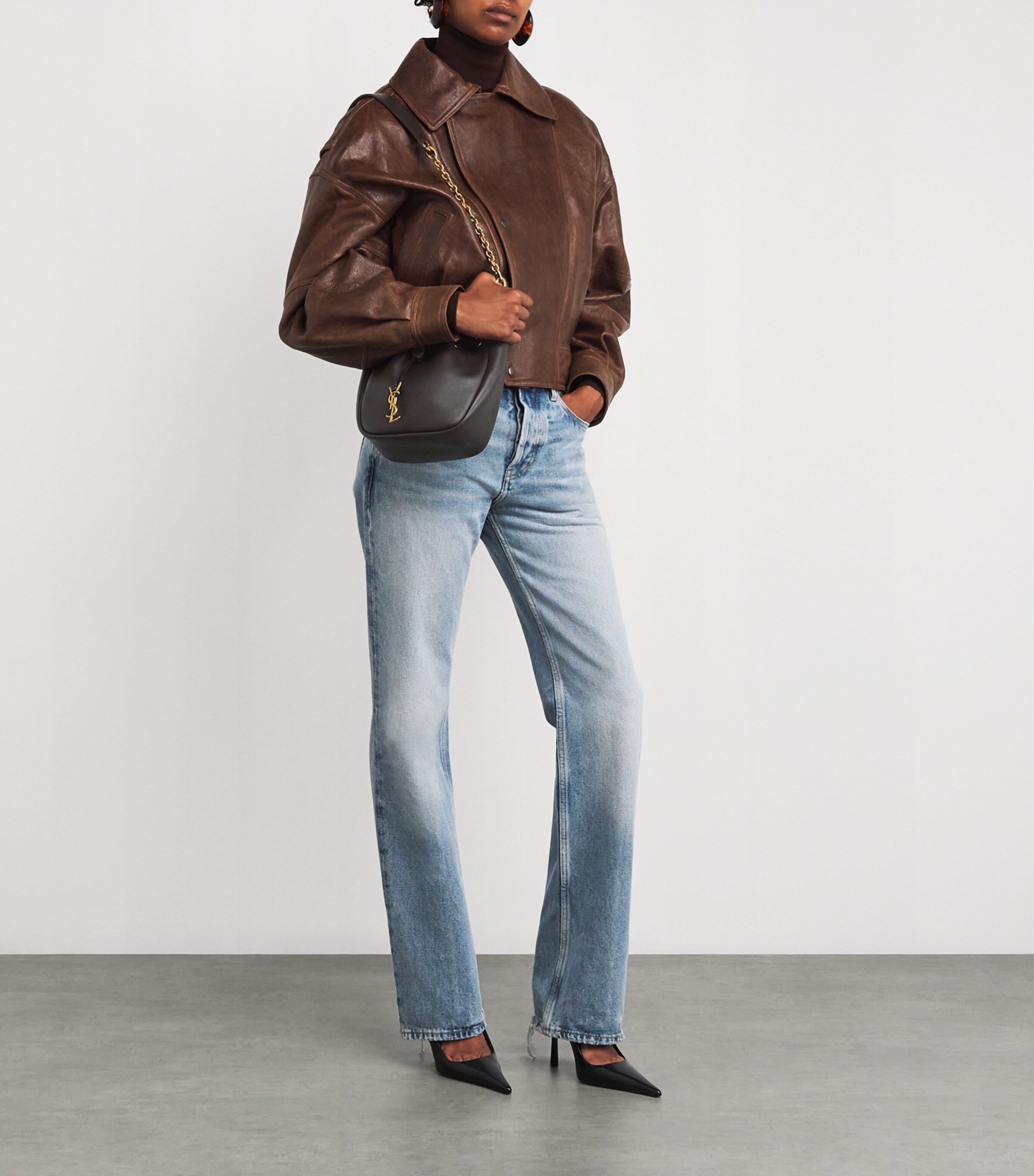 Saint Laurent Leather Cassandre Bucket Bag Image 5