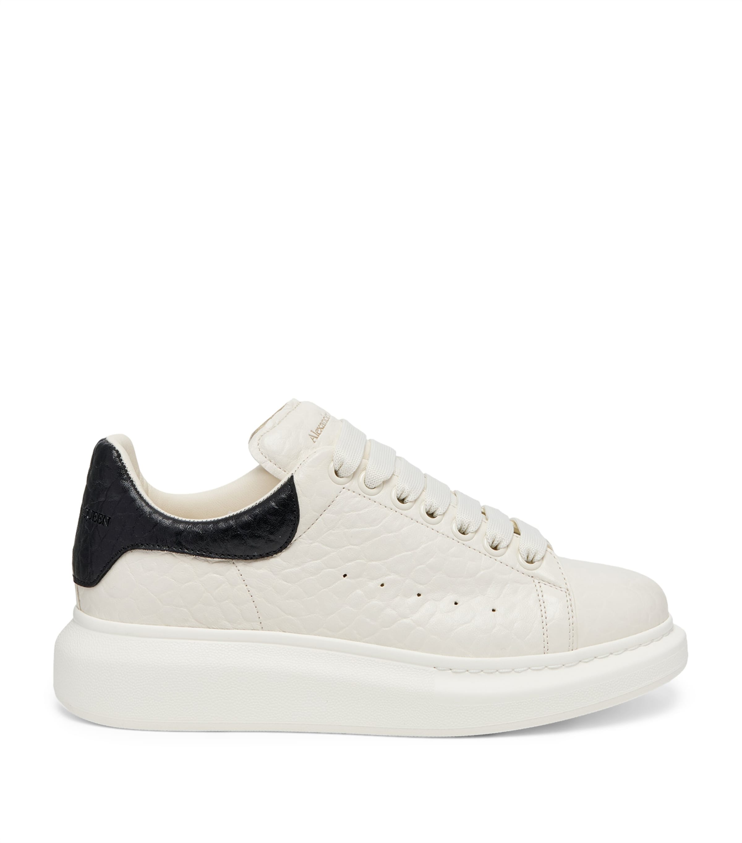 Shop Alexander Mcqueen Leather Oversized Sneakers In White