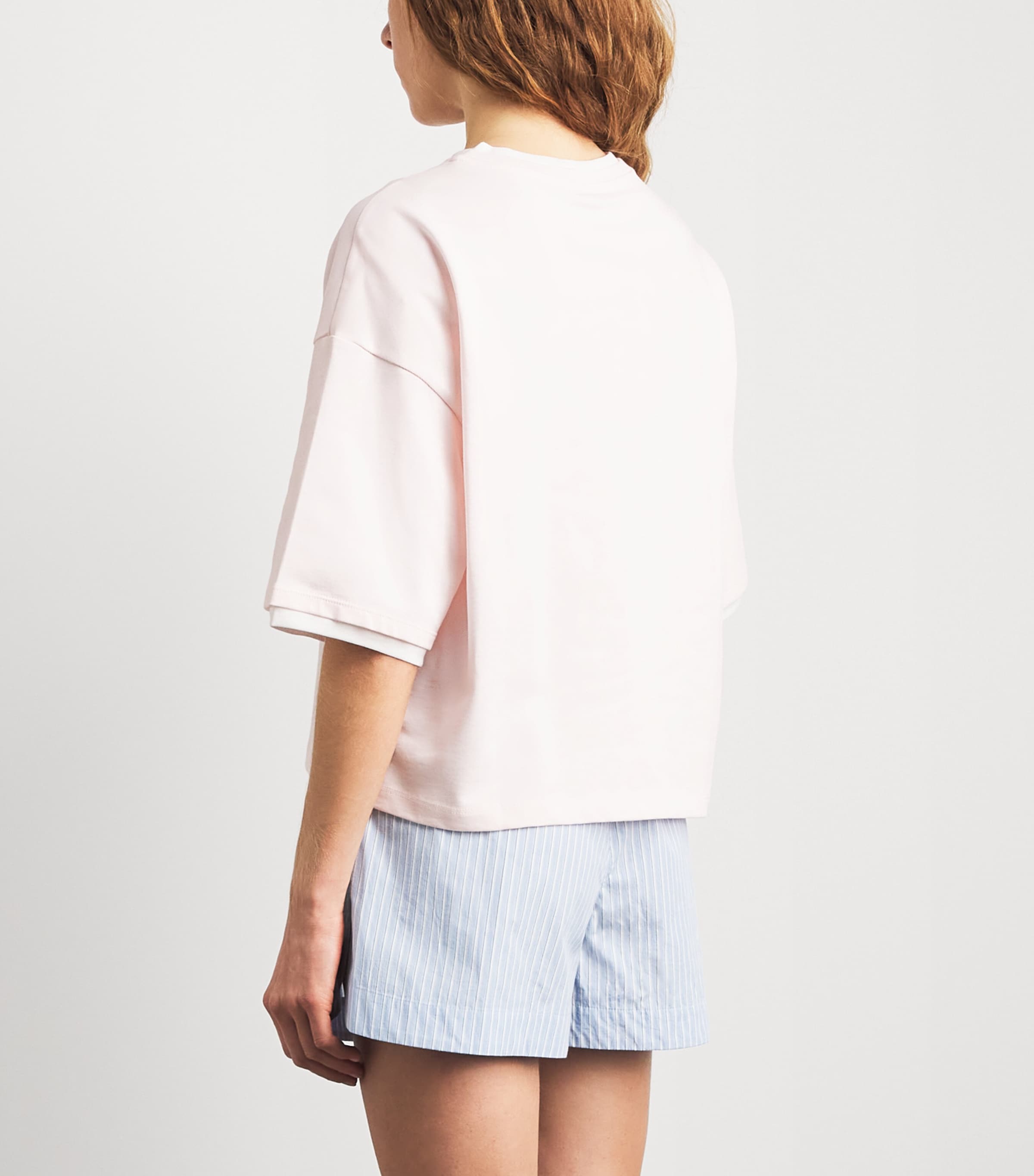 Sandro Paris Womens Cotton Layered T-Shirt Light Pink Image 5