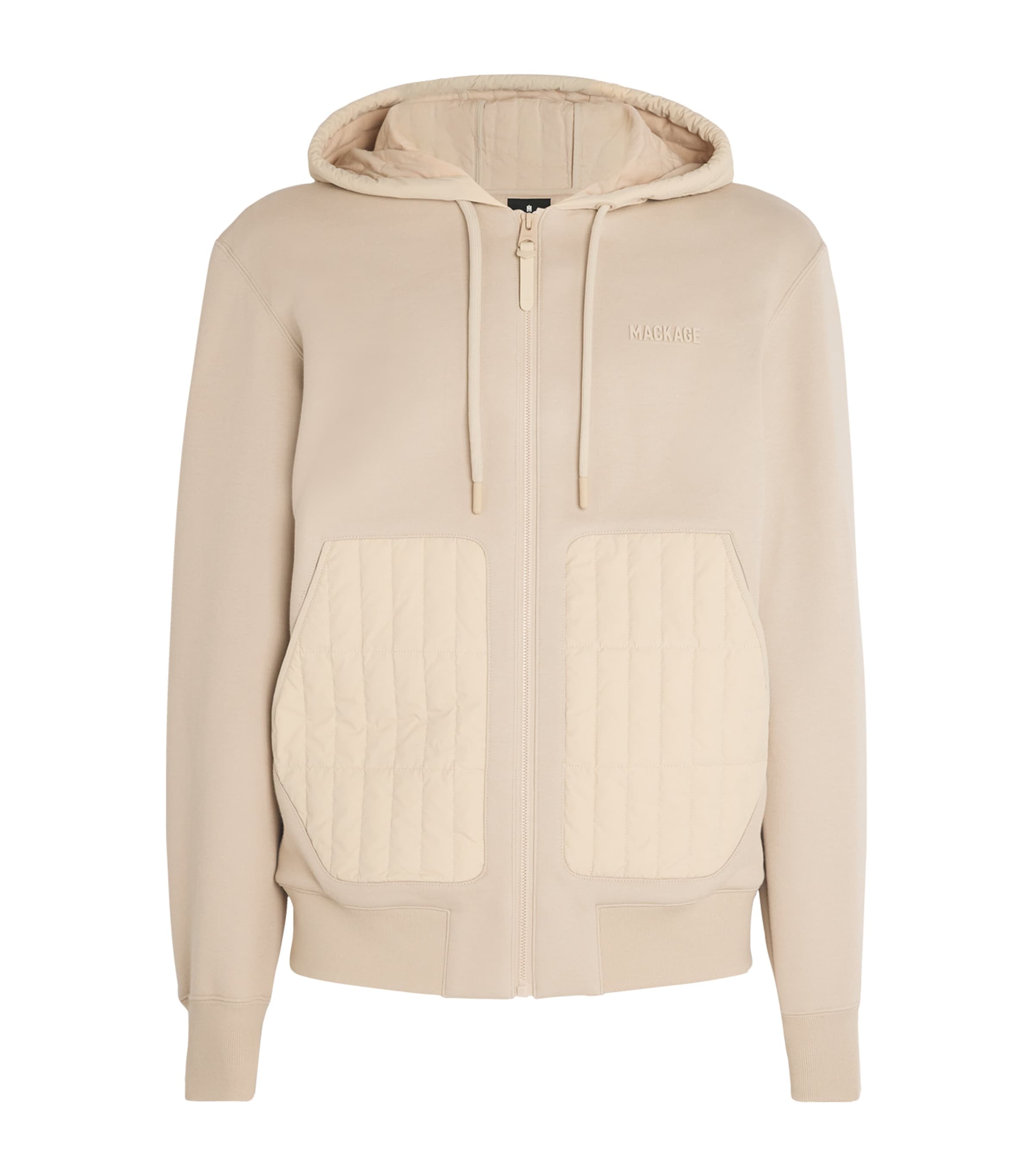 Shop Mackage Down Hybrid Cruz Hoodie In Beige