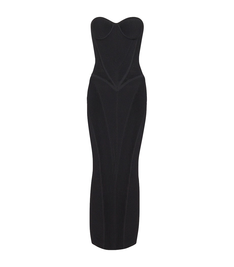Knitted Strapless Maxi Dress 0PA NOIR Image 1