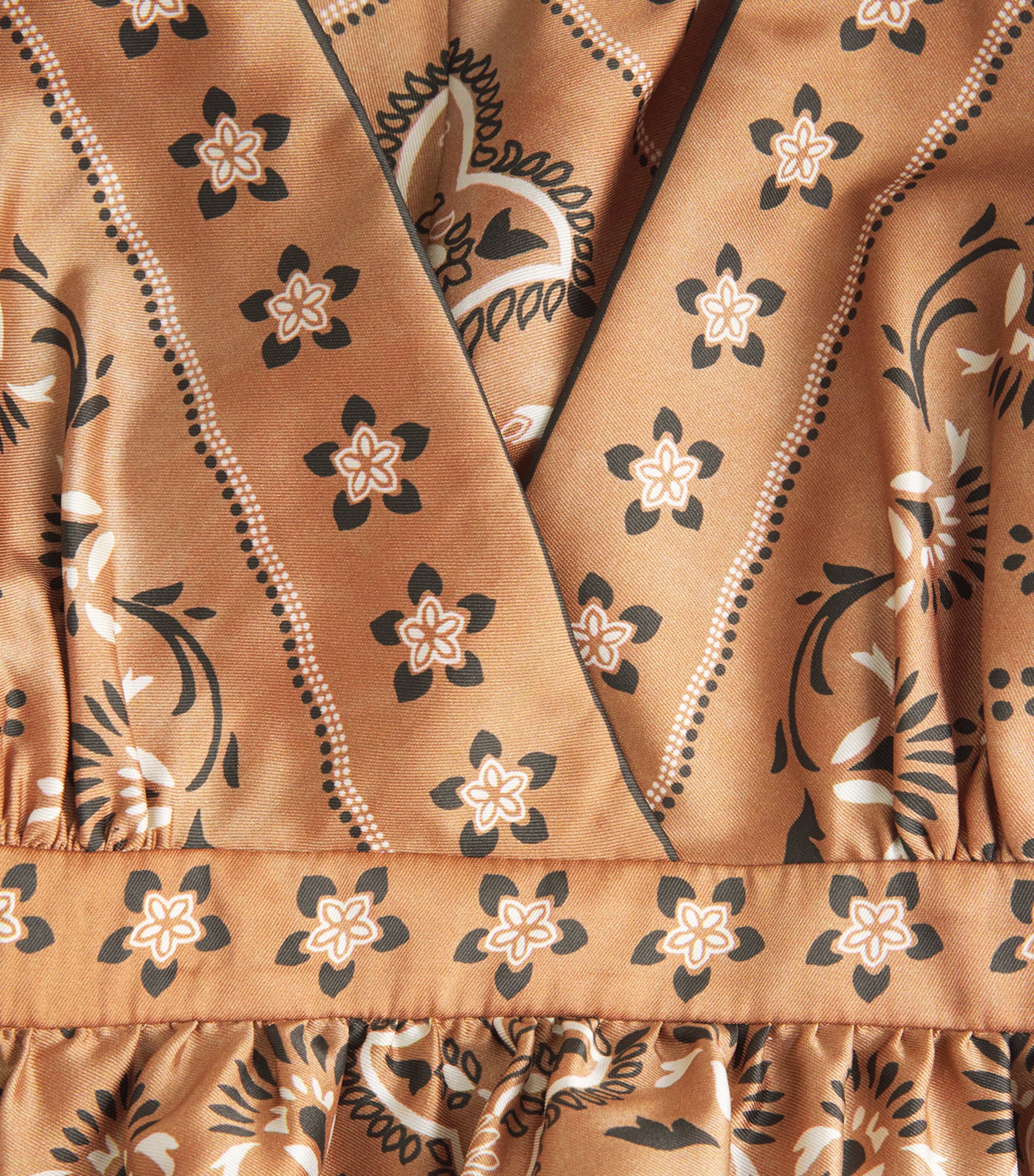 Sandro Paris Womens Bandana Print Maxi Dress Brown / Black Image 6