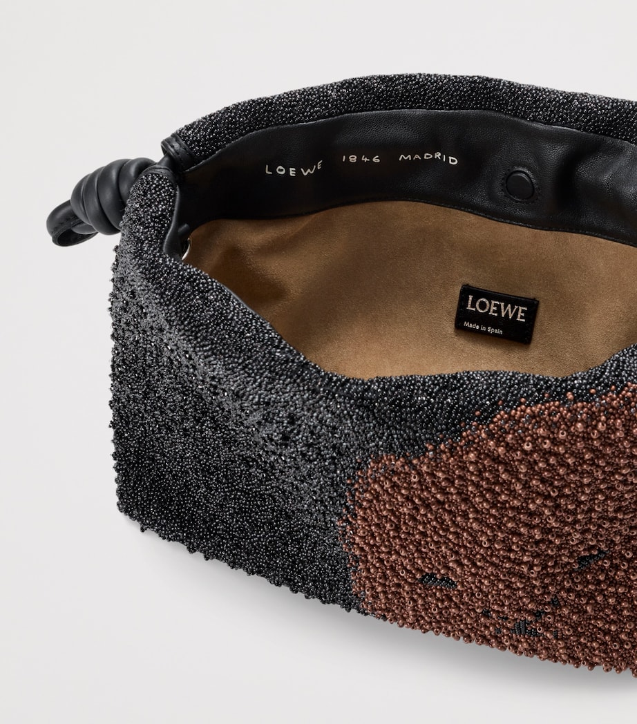 LOEWE Medium Beaded Lion Flamenco Clutch Bag Black/pecan Image 8