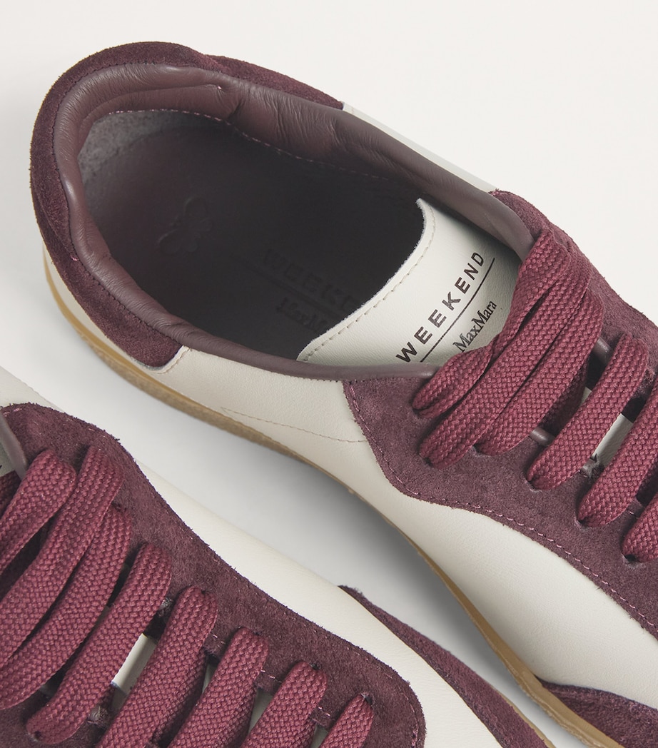 Weekend Max Mara Suede-Leather Sneakers Ruby Image 6