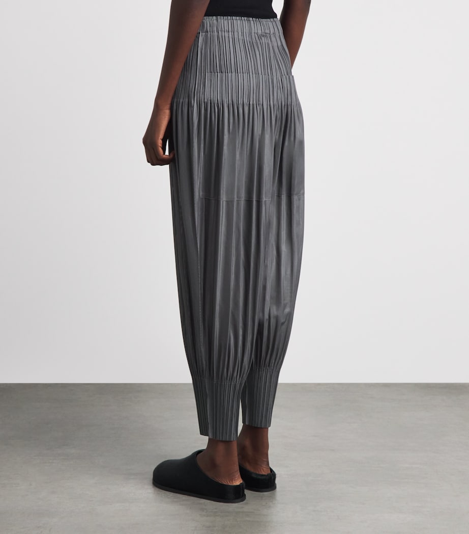 Pleats Please Issey Miyake Womens Fluffy Basics Tapered Trousers Grey Image 5