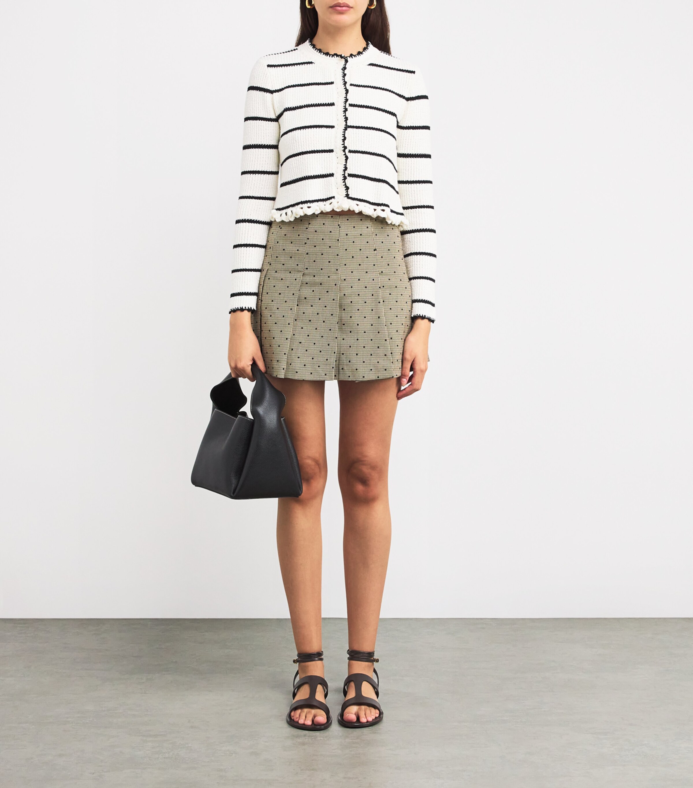 Leather Wrap-Around Sandals BROWN Image 6