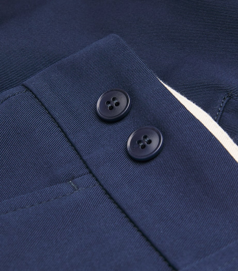 Cotton Wide-Leg Trousers NAVY Image 5