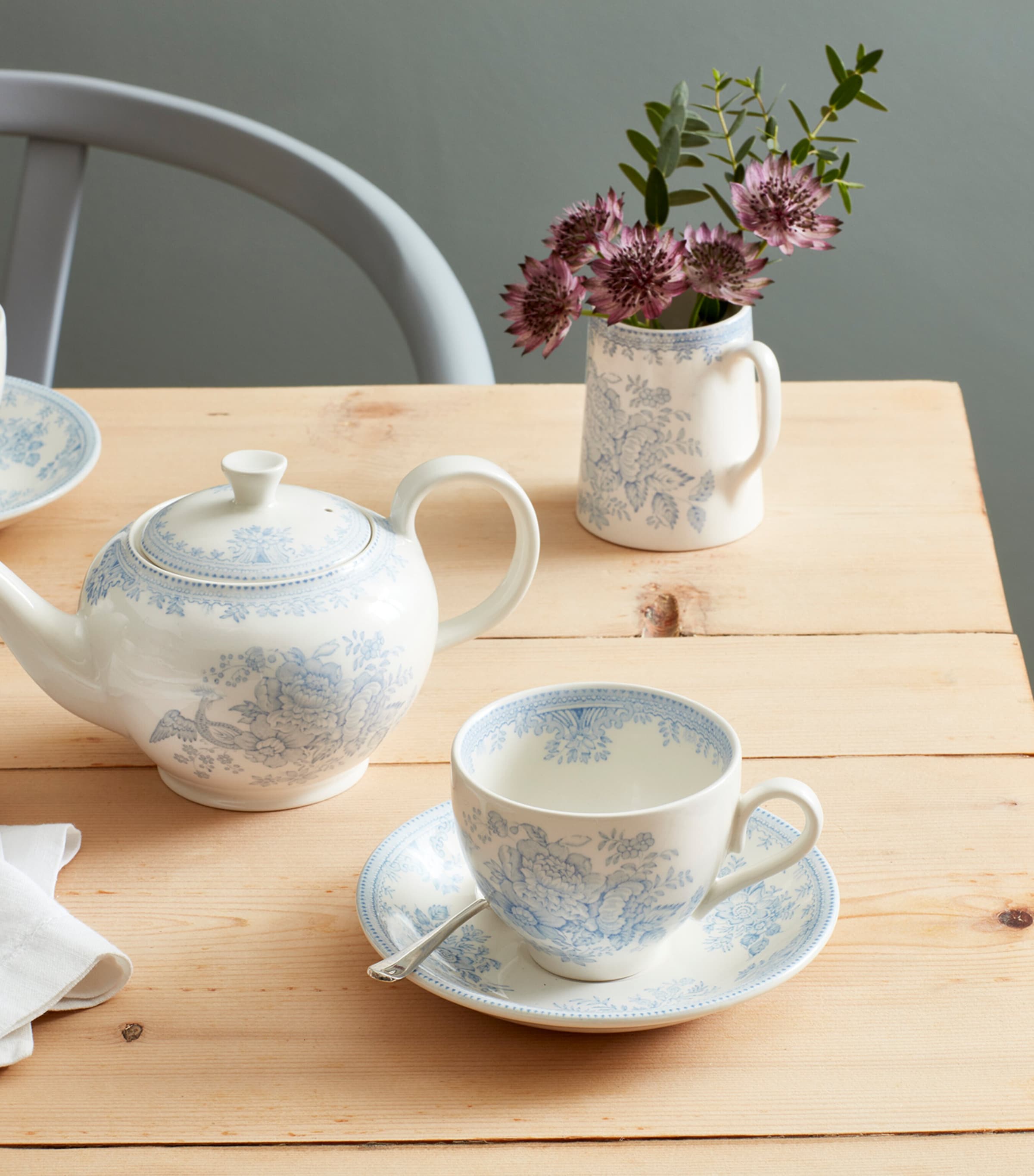 Mini Blue Asiatic Pheasants Tankard Jug (160ml) BLUE Image 3