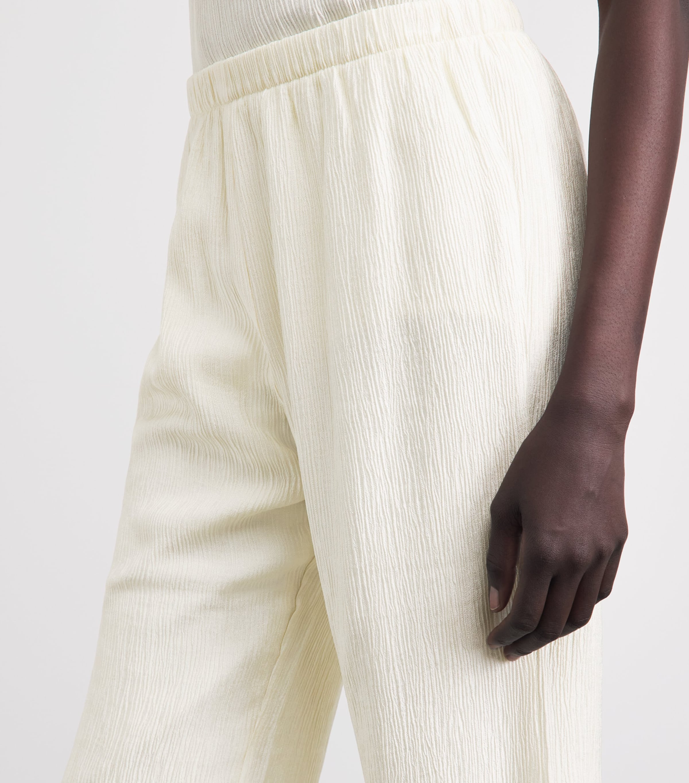 ANINE BING Womens Crinkled Aden Trousers Ecru Image 3