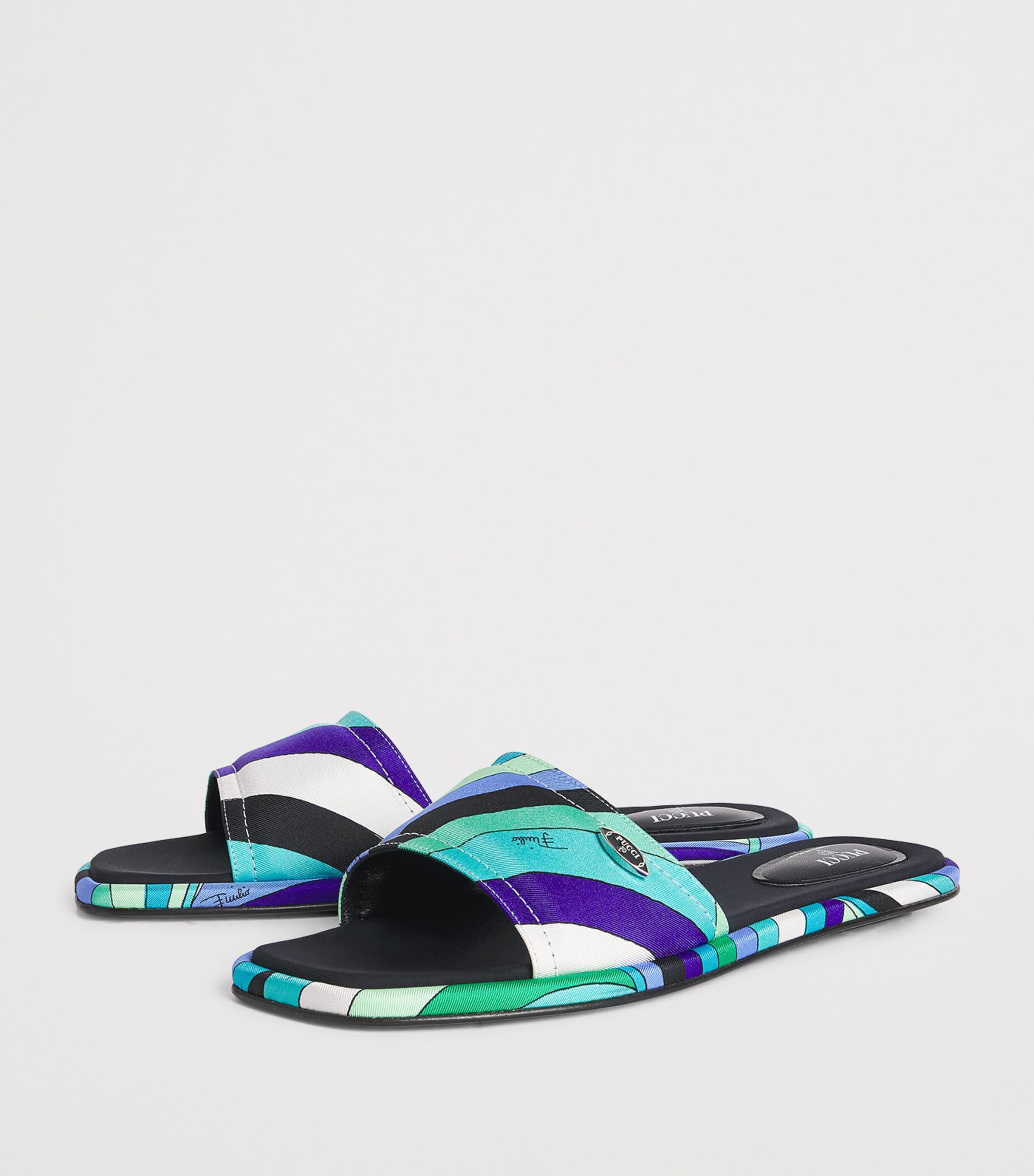 Silk Printed Yummy Slides 059 VERDE/LILLA Image 3