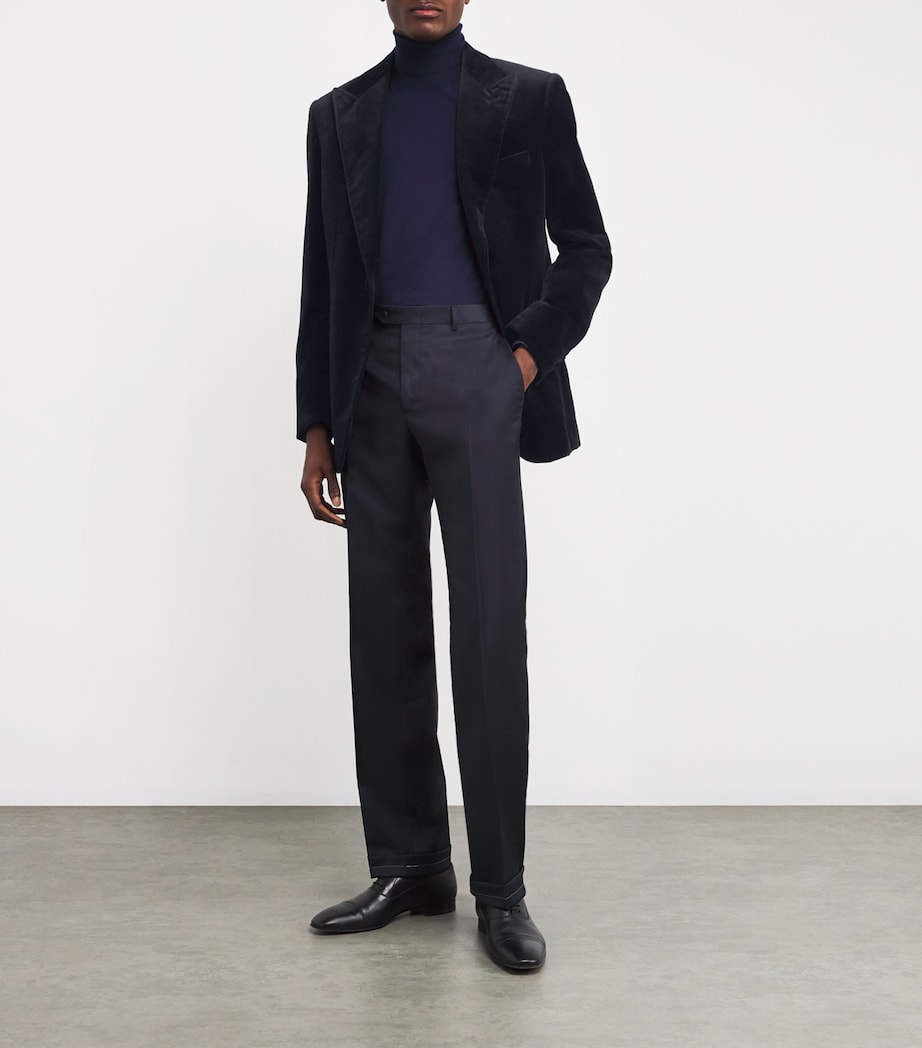 Velvet Single-Breasted Blazer 4000 Image 2