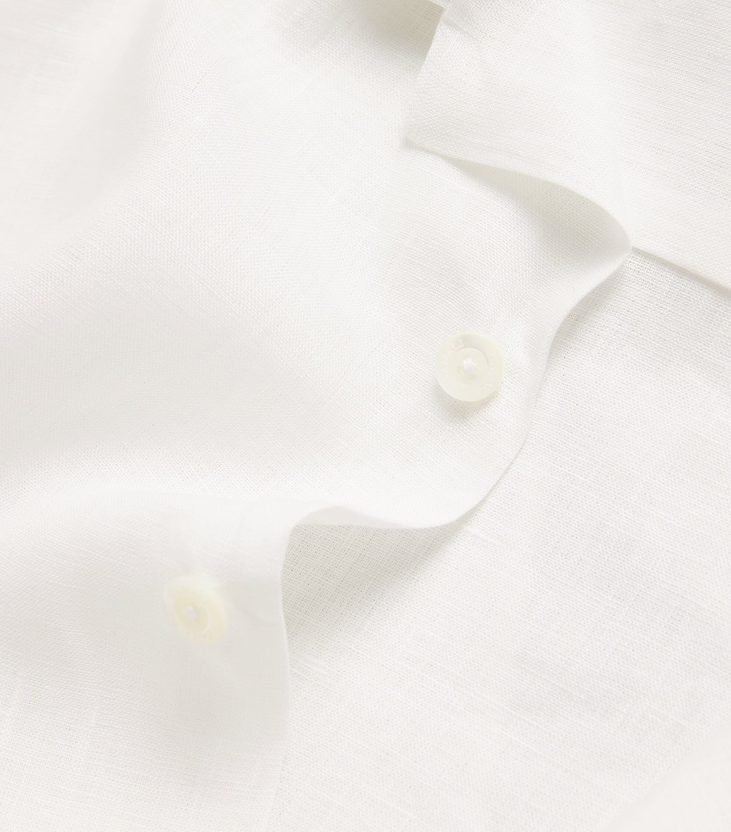 Canali Mens Linen Notched-Collar Shirt Image 5