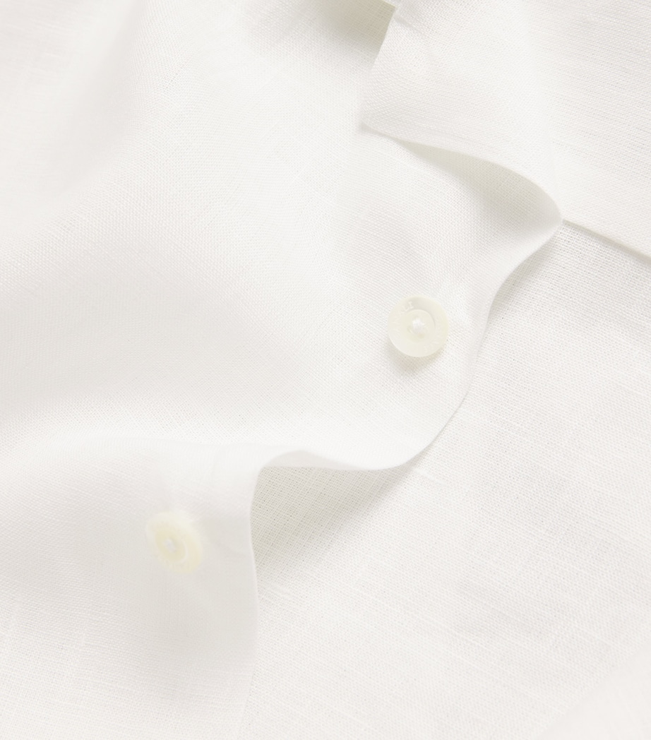 Canali Mens Linen Notched-Collar Shirt Image 5