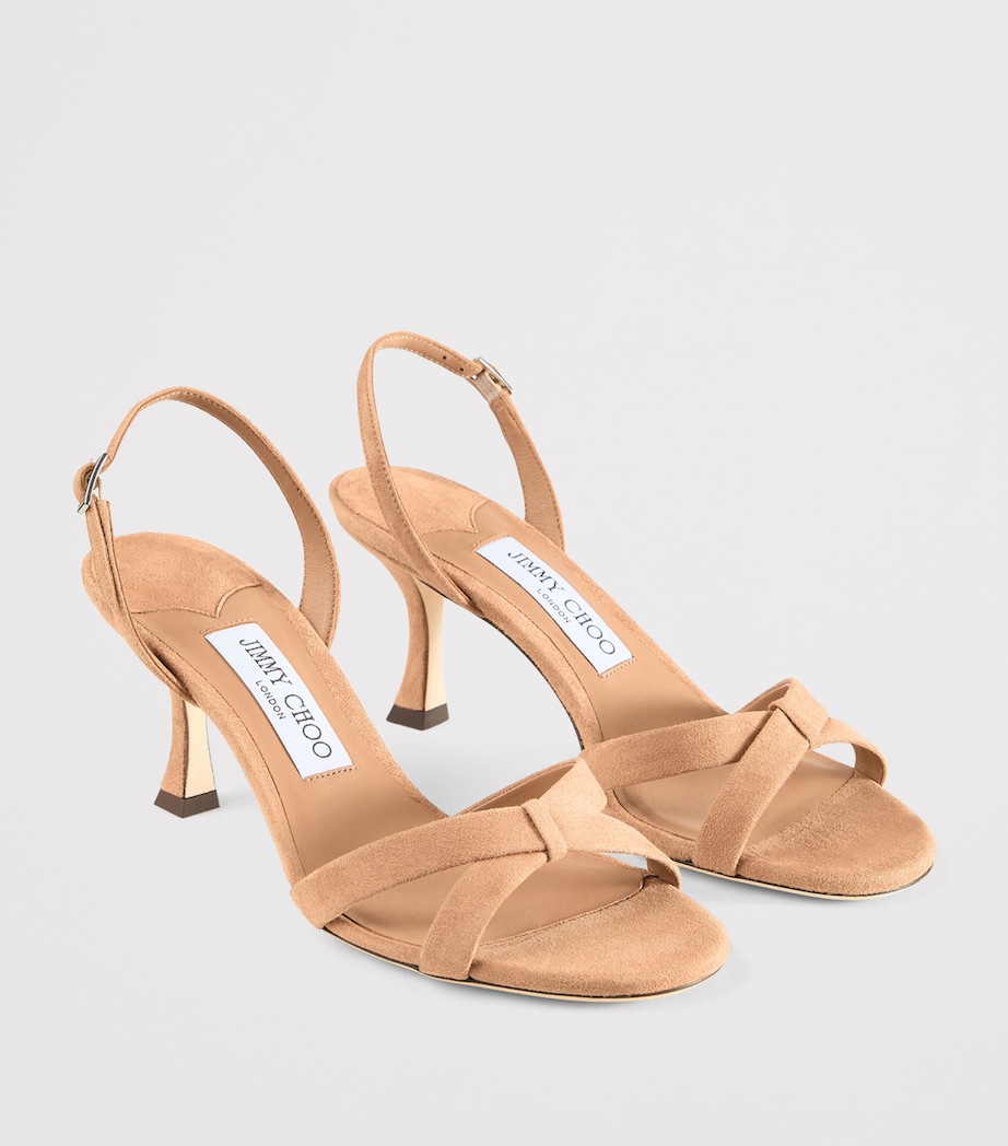 Elsy 70 Suede Heeled Sandals TOFFEE Image 6