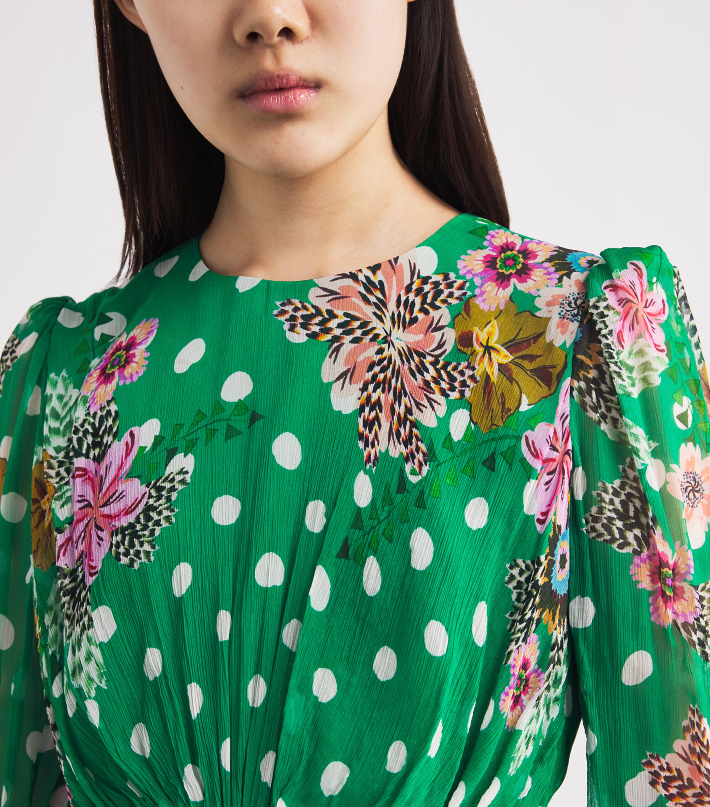 Saloni Womens Silk-Blend Blythe-B Mini Dress Clsia Grdn Plmt Image 6