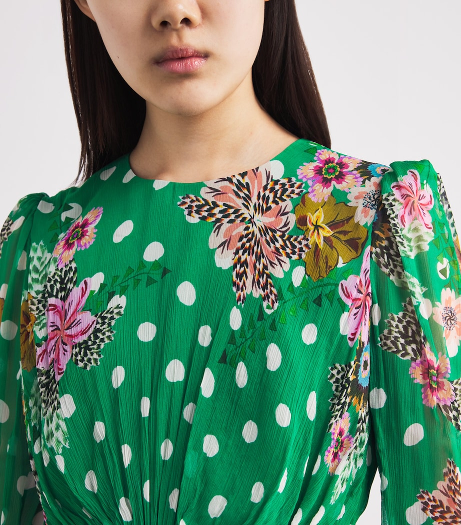 Saloni Womens Silk-Blend Blythe-B Mini Dress Clsia Grdn Plmt Image 6