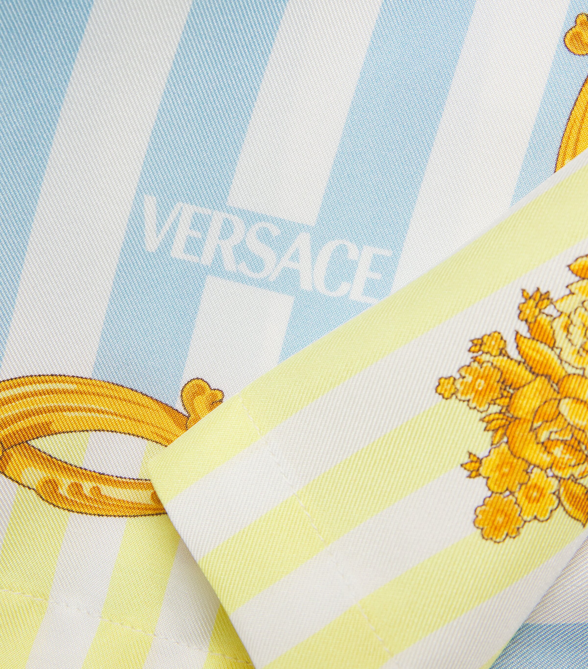 Silk Barocco Pinstripe Shorts (1-5 Years) 5UF40-95BLUE+YELLOW Image 4