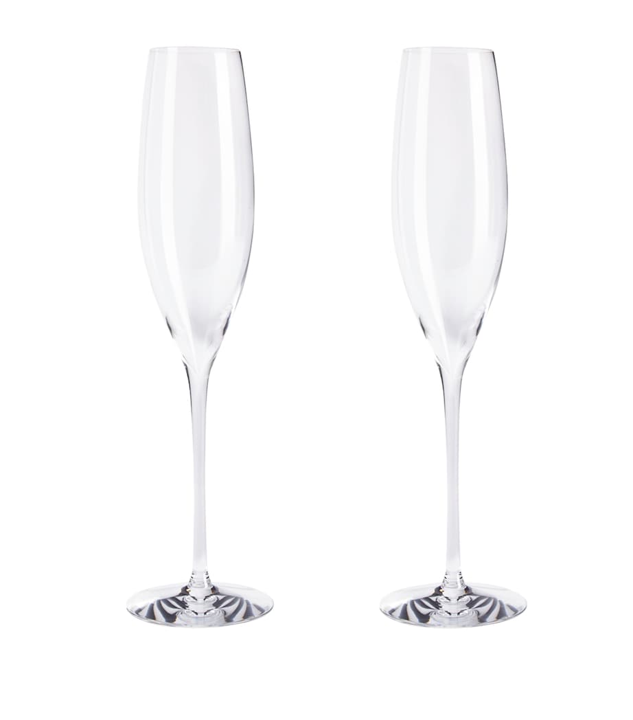 Set of 2 Elegance Champagne Flutes CLEAR Image 1