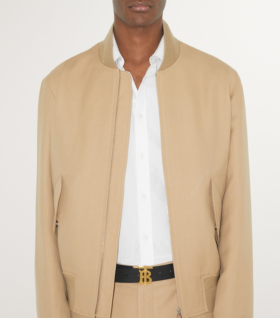 Leather Reversible TB Belt BLACK/ TAN/ LT GOLD Image 3