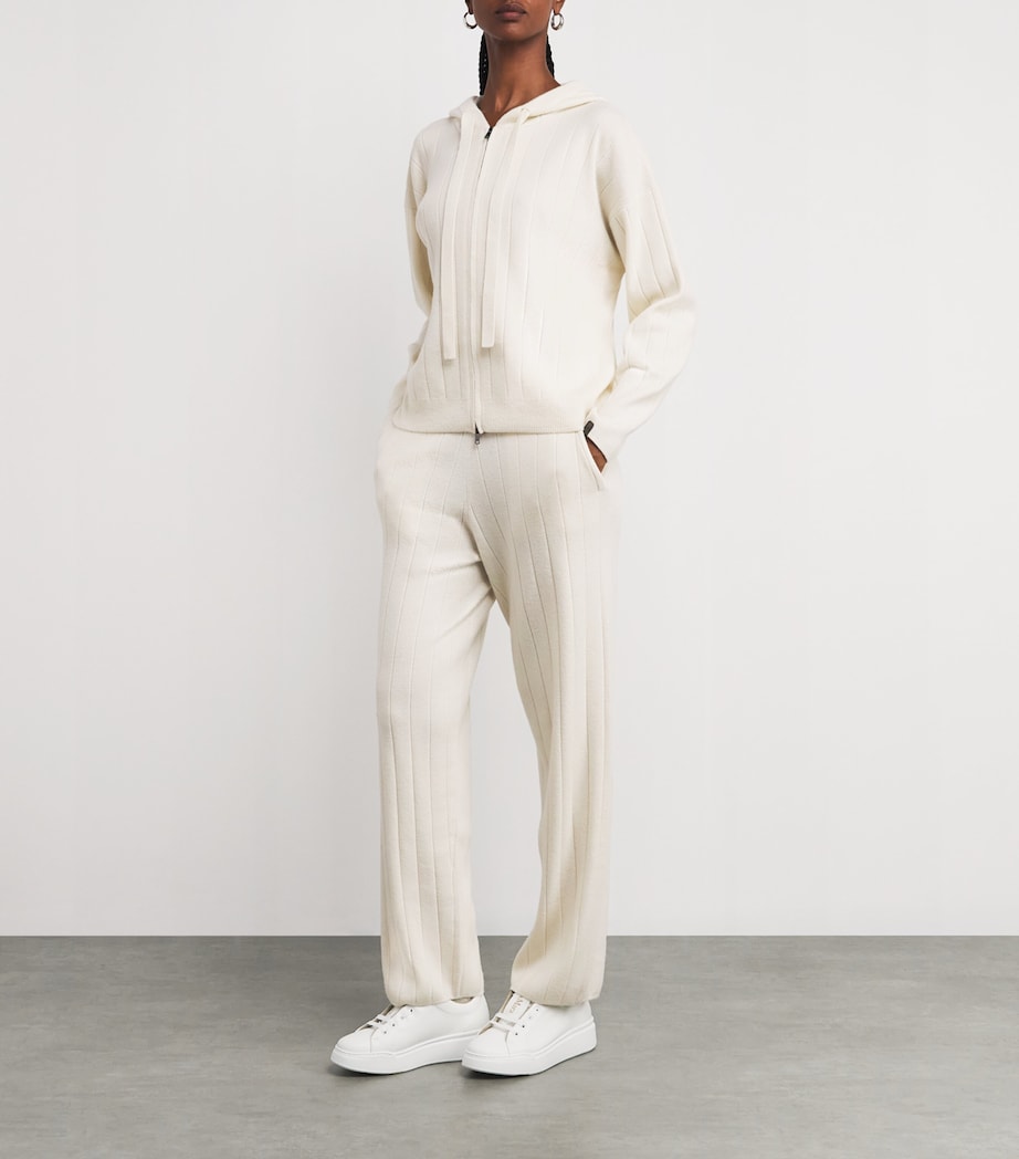 Cashmere Zip-Up Hoodie WHITE Image 2