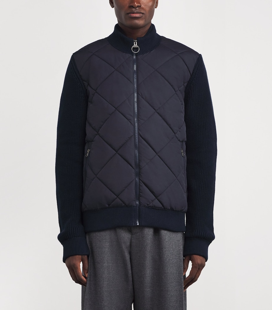 Knitted Quilted Newland Jacket NAVY Image 3