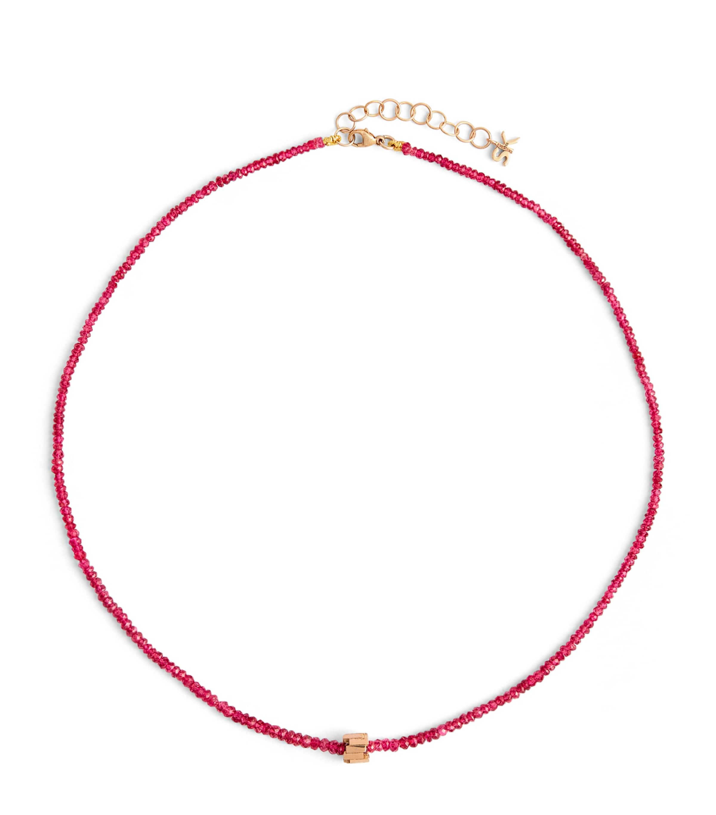 Suzanne Kalan Rose Gold And Spinel Infinite Beaded Necklace In Rose Gold