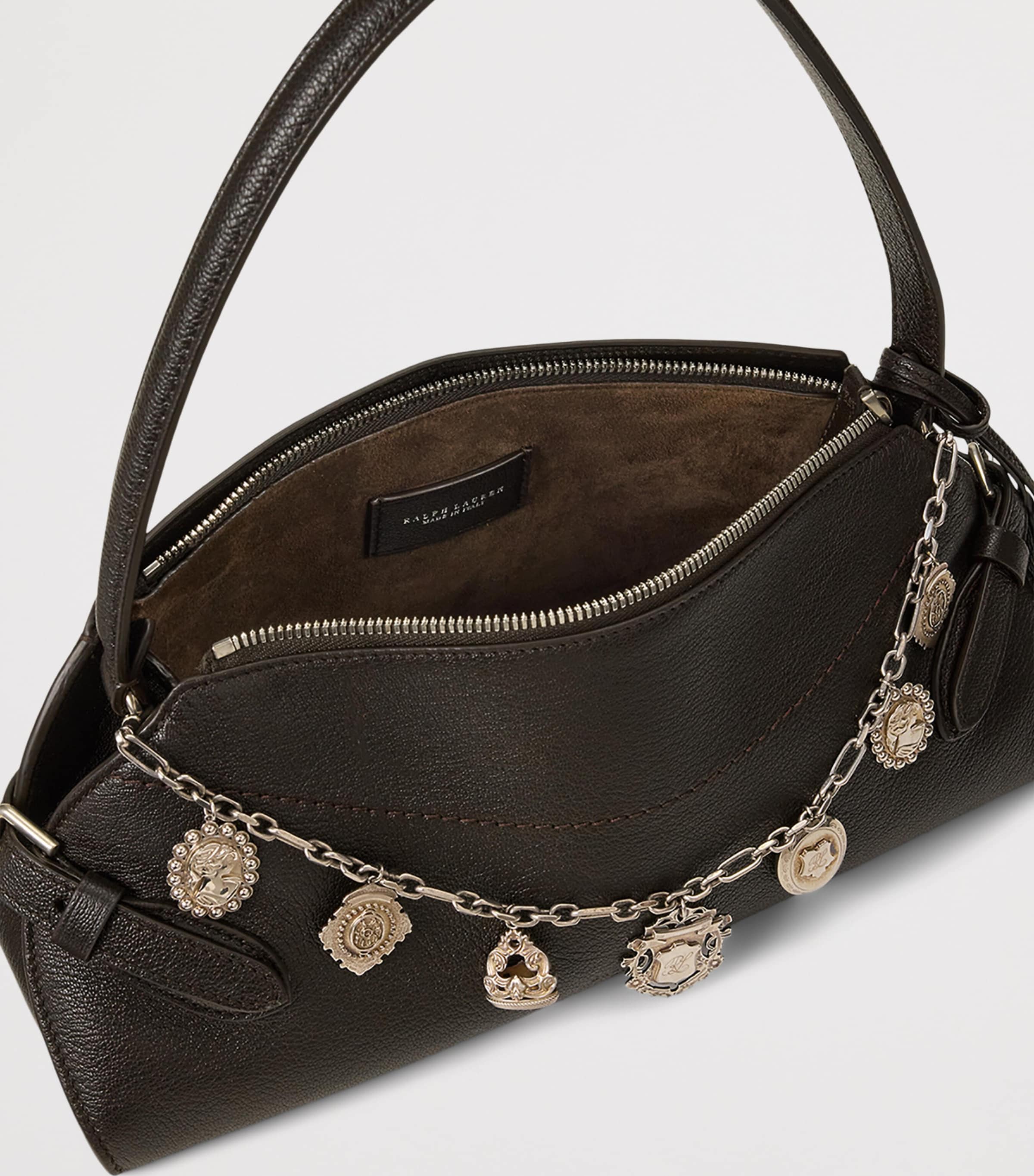Ralph Lauren Collection Leather The Ralph Shoulder Bag Chocolate Image 3