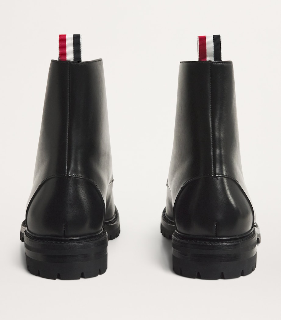 Leather Commando Boots BLACK Image 3
