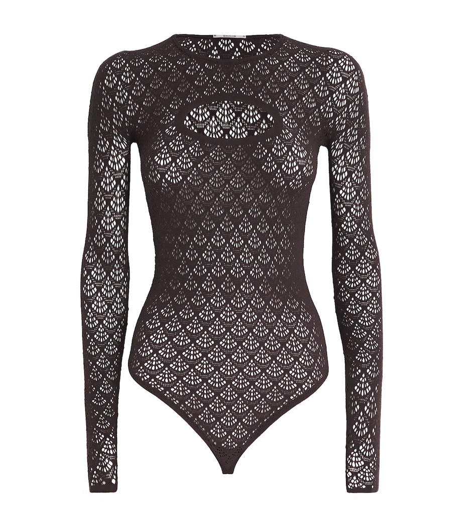 Mermaid Net Thong Bodysuit 4870 DARK WOOD Image 1