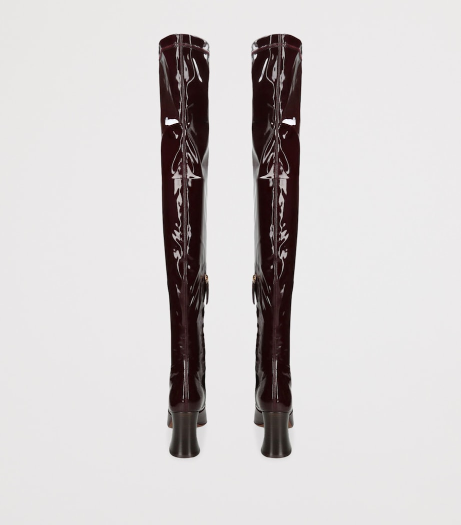 Leather Janis Over-The-Knee Boots 85 RED Image 2