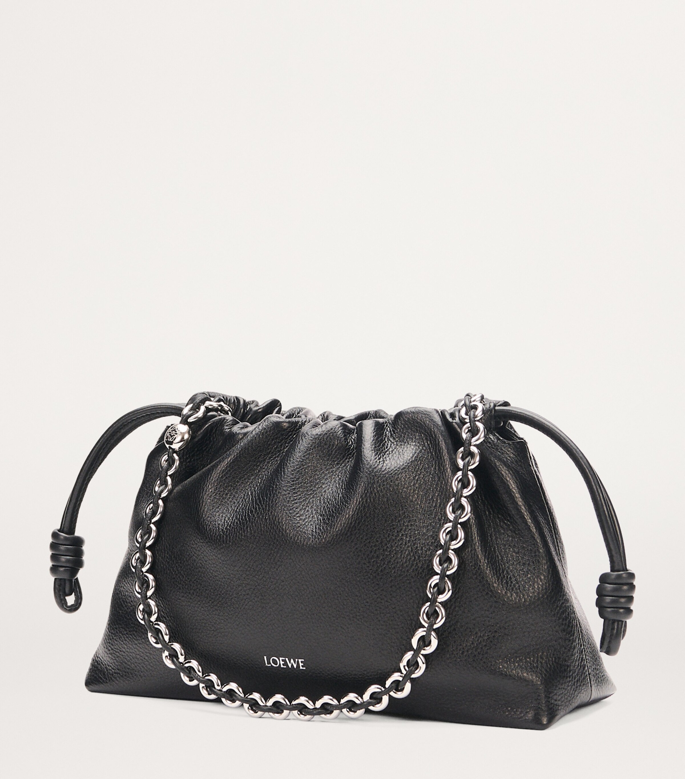 LOEWE Medium Leather Flamenco Purse Black Image 8