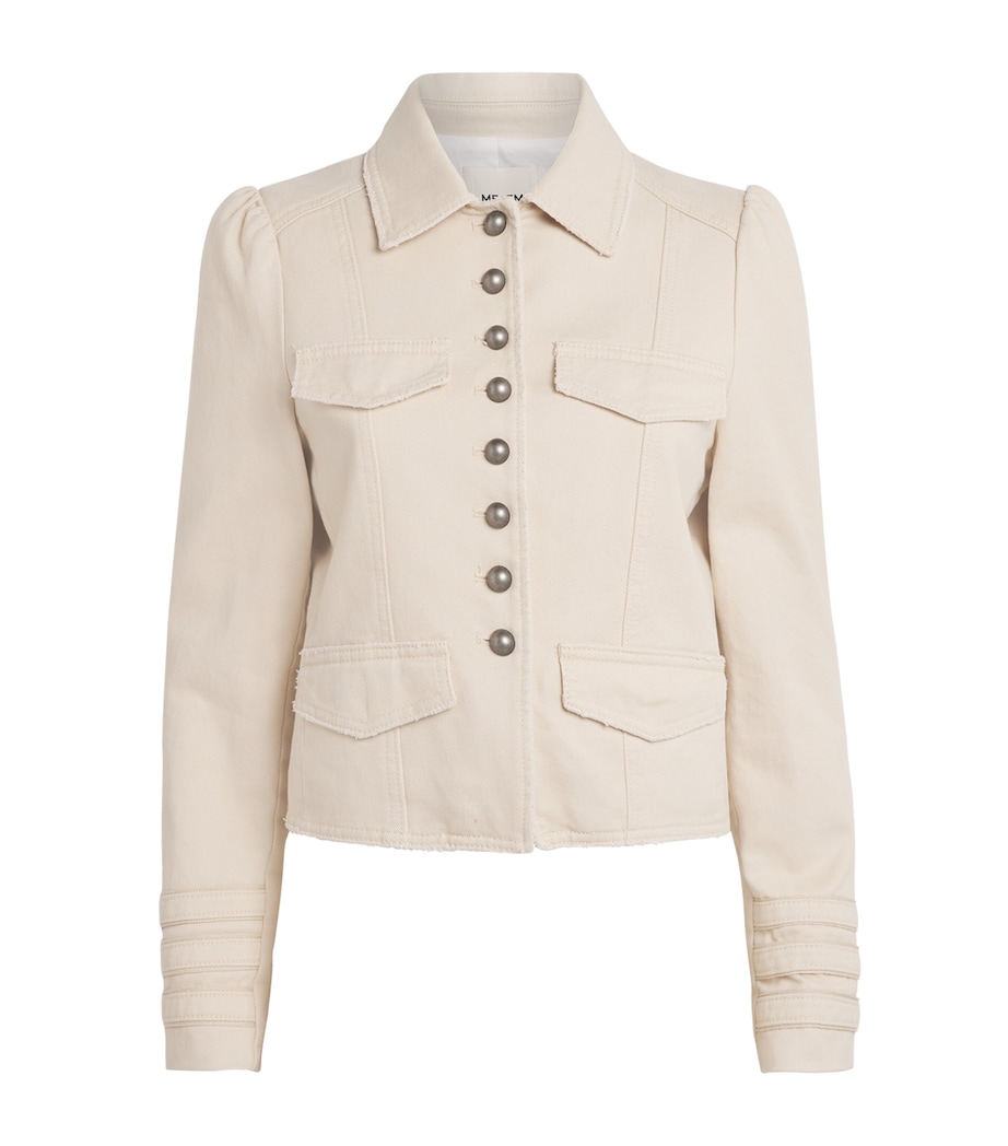ME+EM Womens Organic Cotton Twill Military Jacket Ecru Image 1