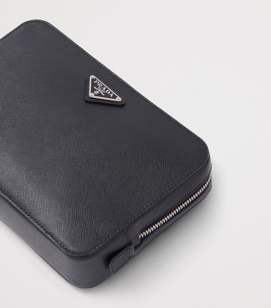 Prada Saffiano Leather Pouch Black Image 8