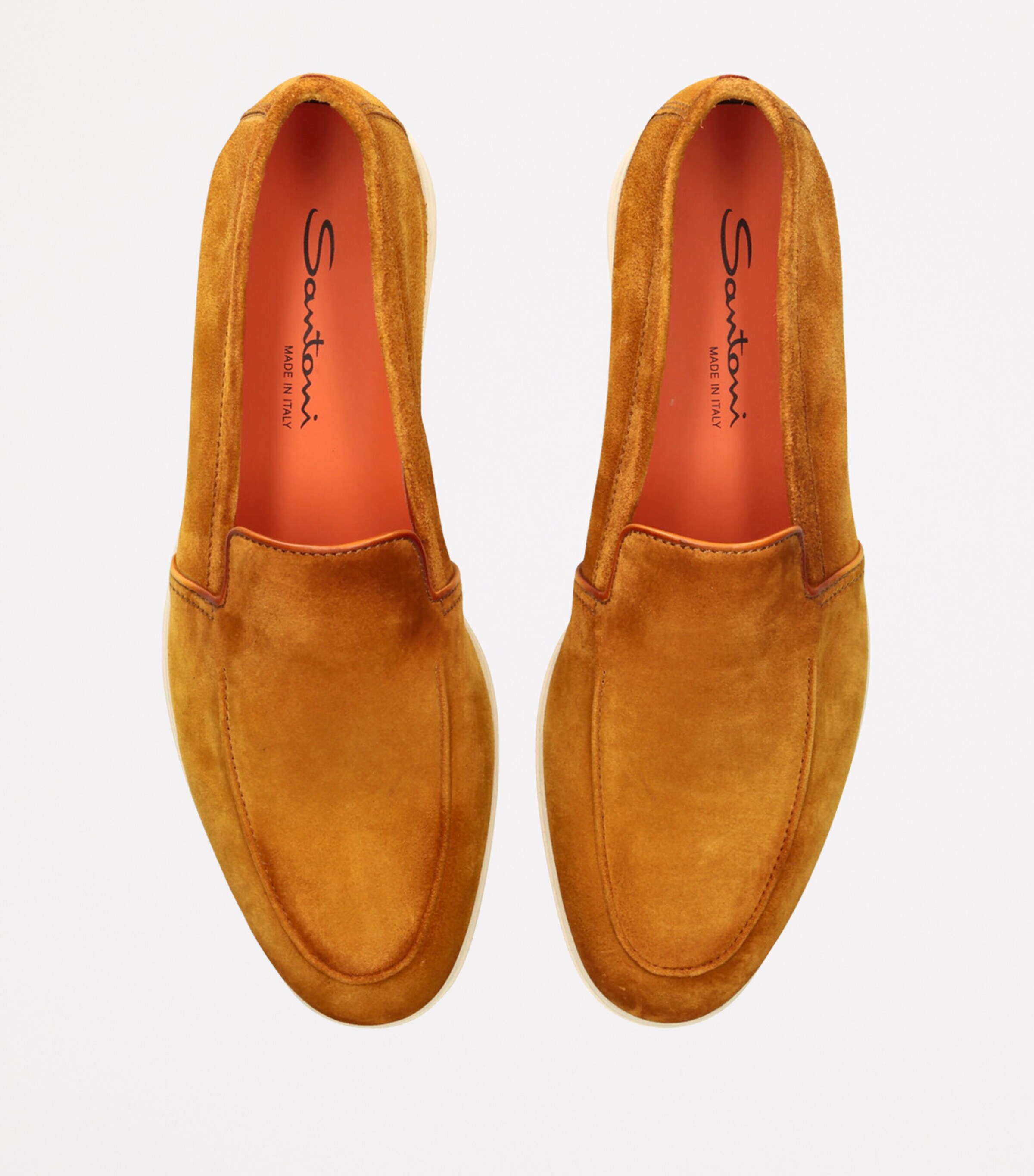 Santoni Suede Malibu Loafers Yellow Image 4
