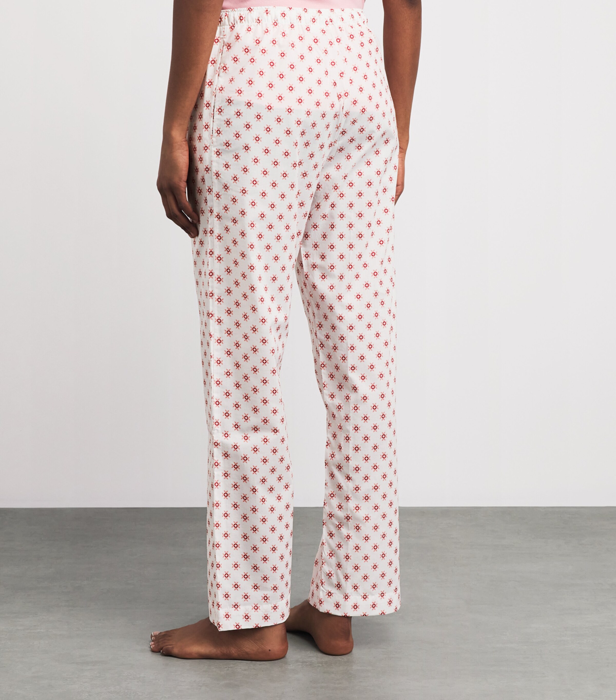Derek Rose Womens Geometric Nelson Pyjama Bottoms White Image 5