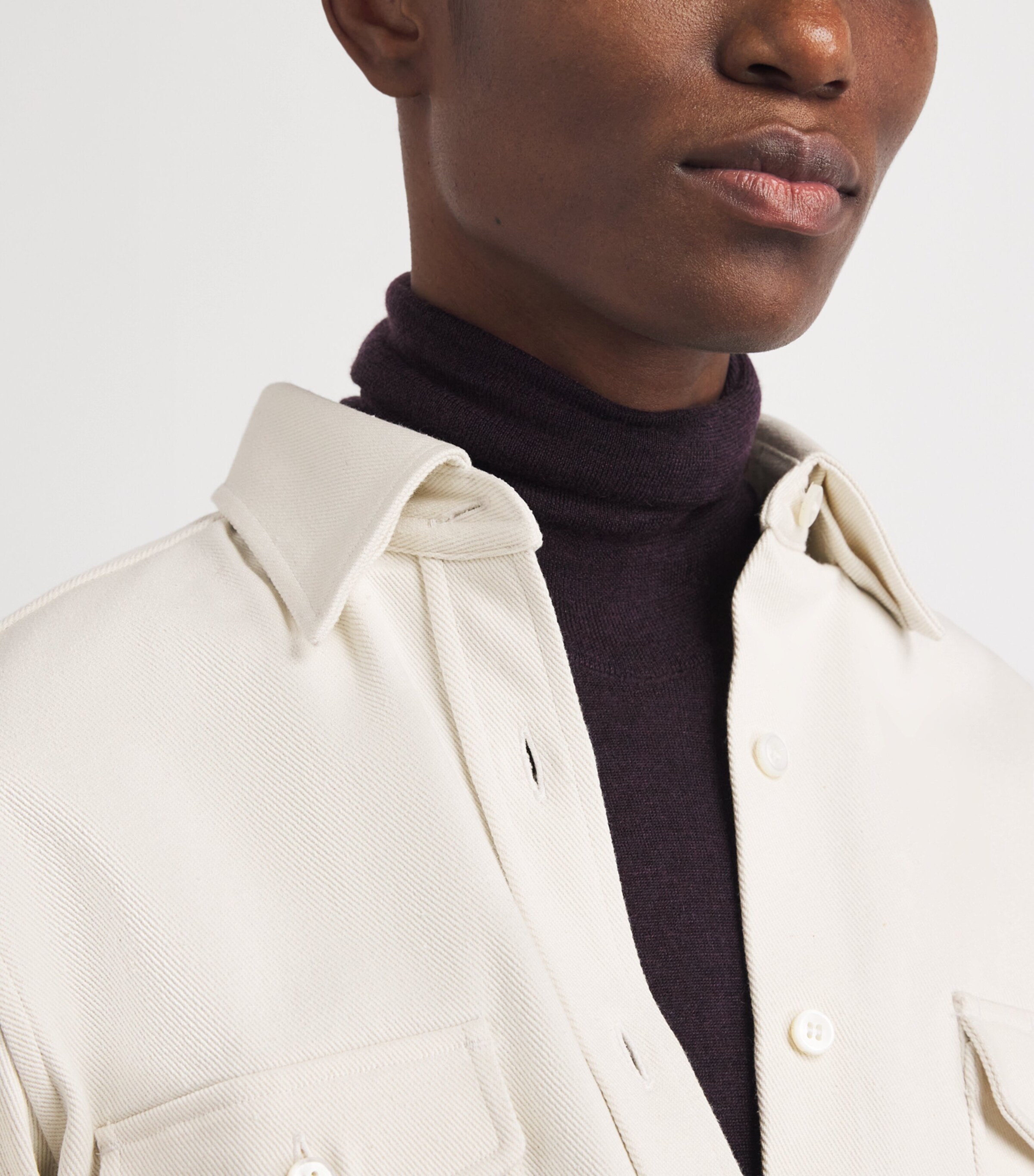 Brioni Womens Cotton-Silk Denim Shirt Image 3