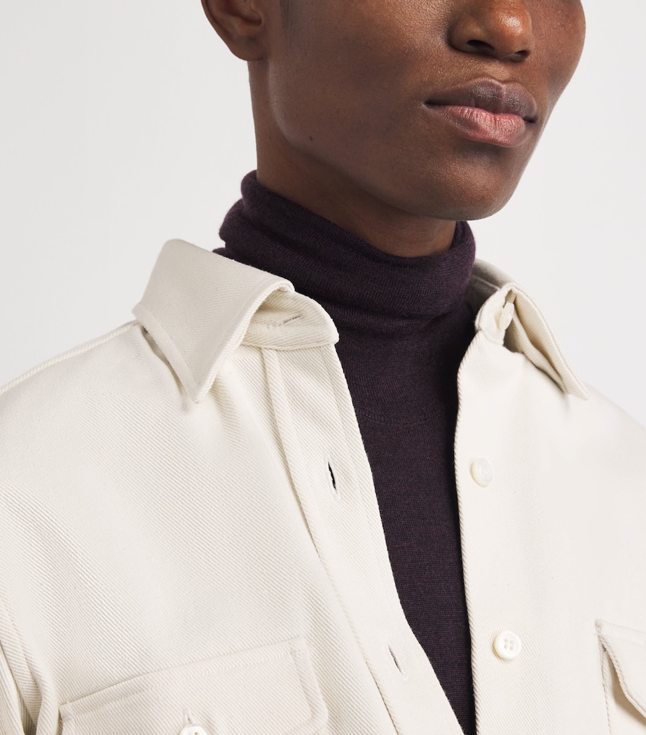 Brioni Womens Cotton-Silk Denim Shirt Image 3