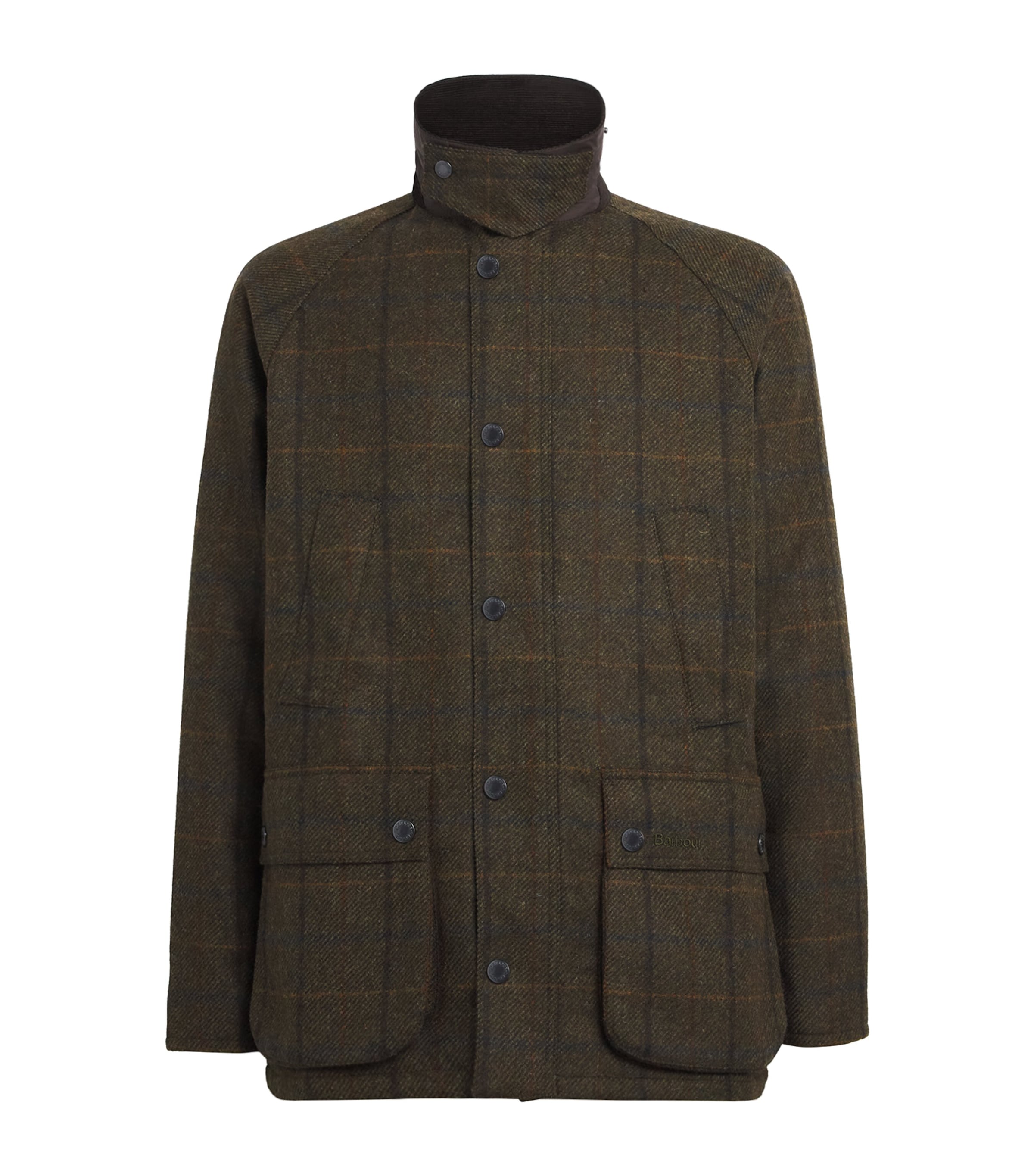 Barbour Bedale Check Wool Jacket In Brown