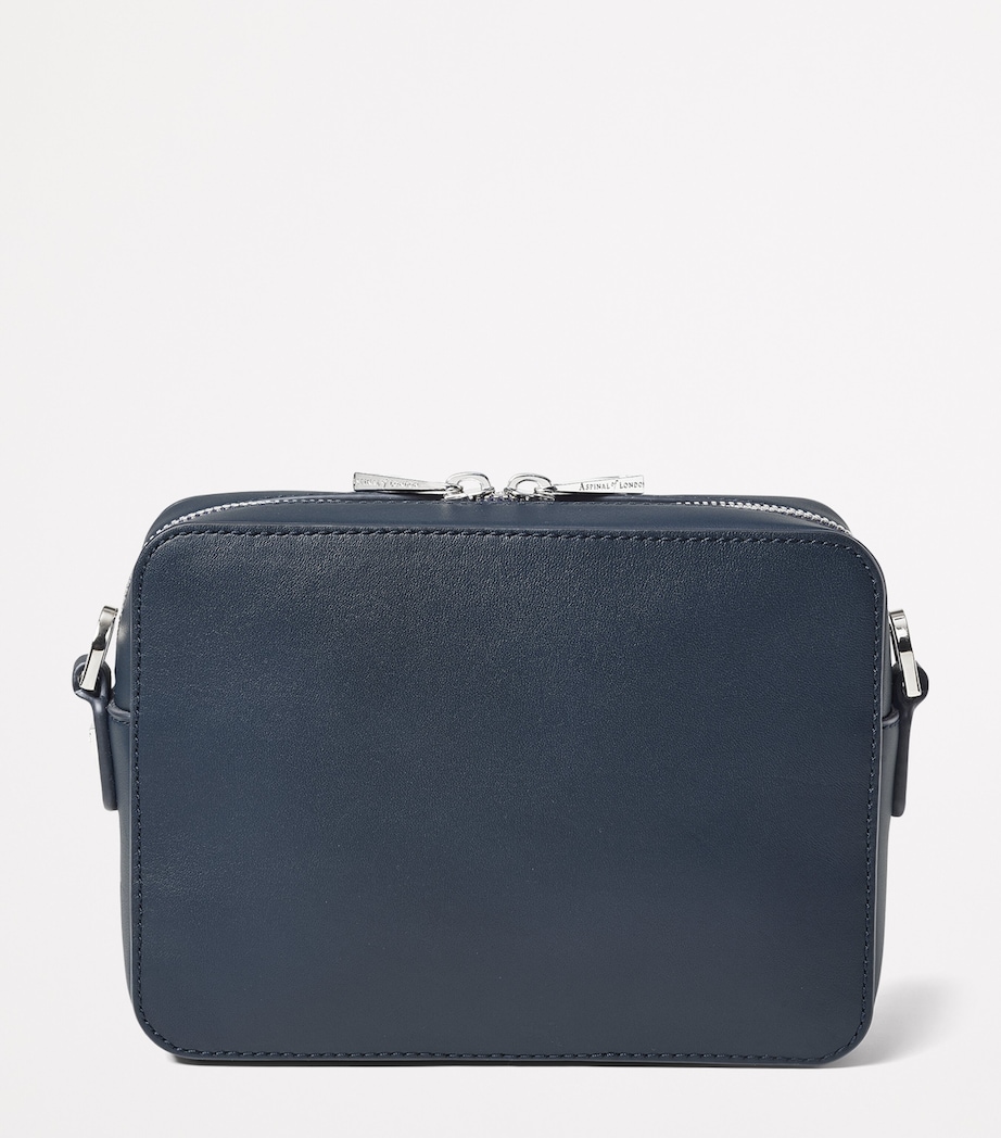 Leather Slot Weave Camera Bag NAVY Image 3