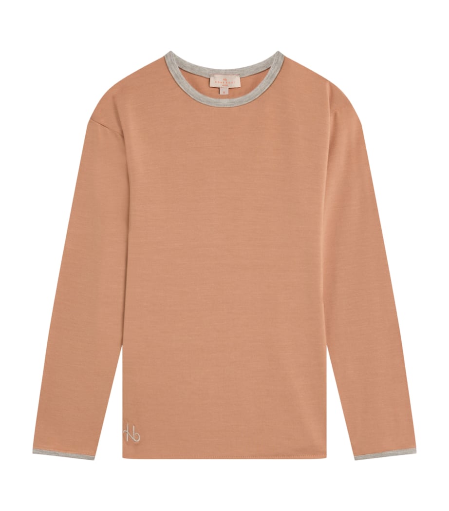 Contrast-Trim Long-Sleeve T-Shirt (4-16 Years) COPPER LT GREY Image 1