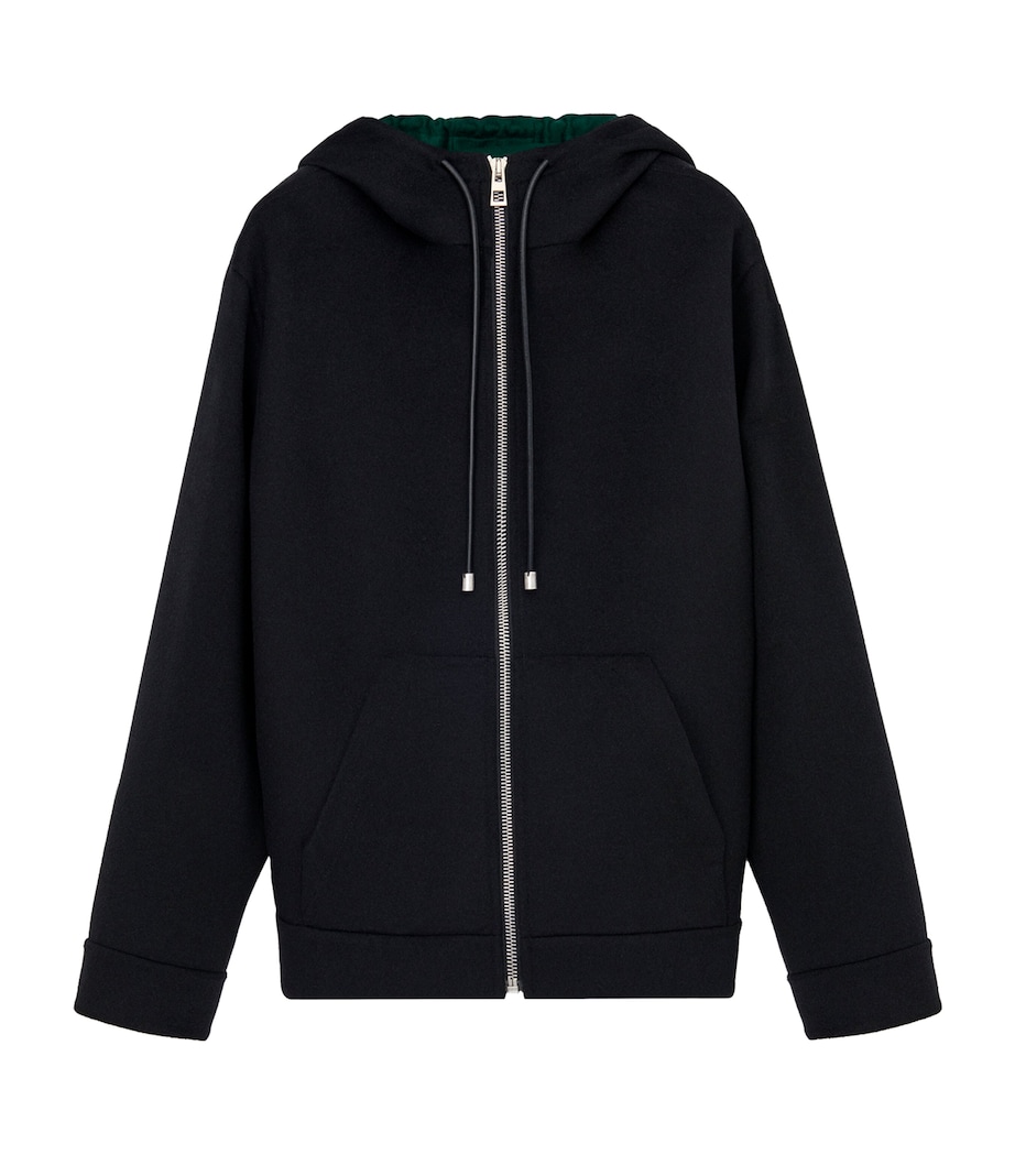 Wool-Cashmere Hooded Jacket BLACK/GREEN Image 1
