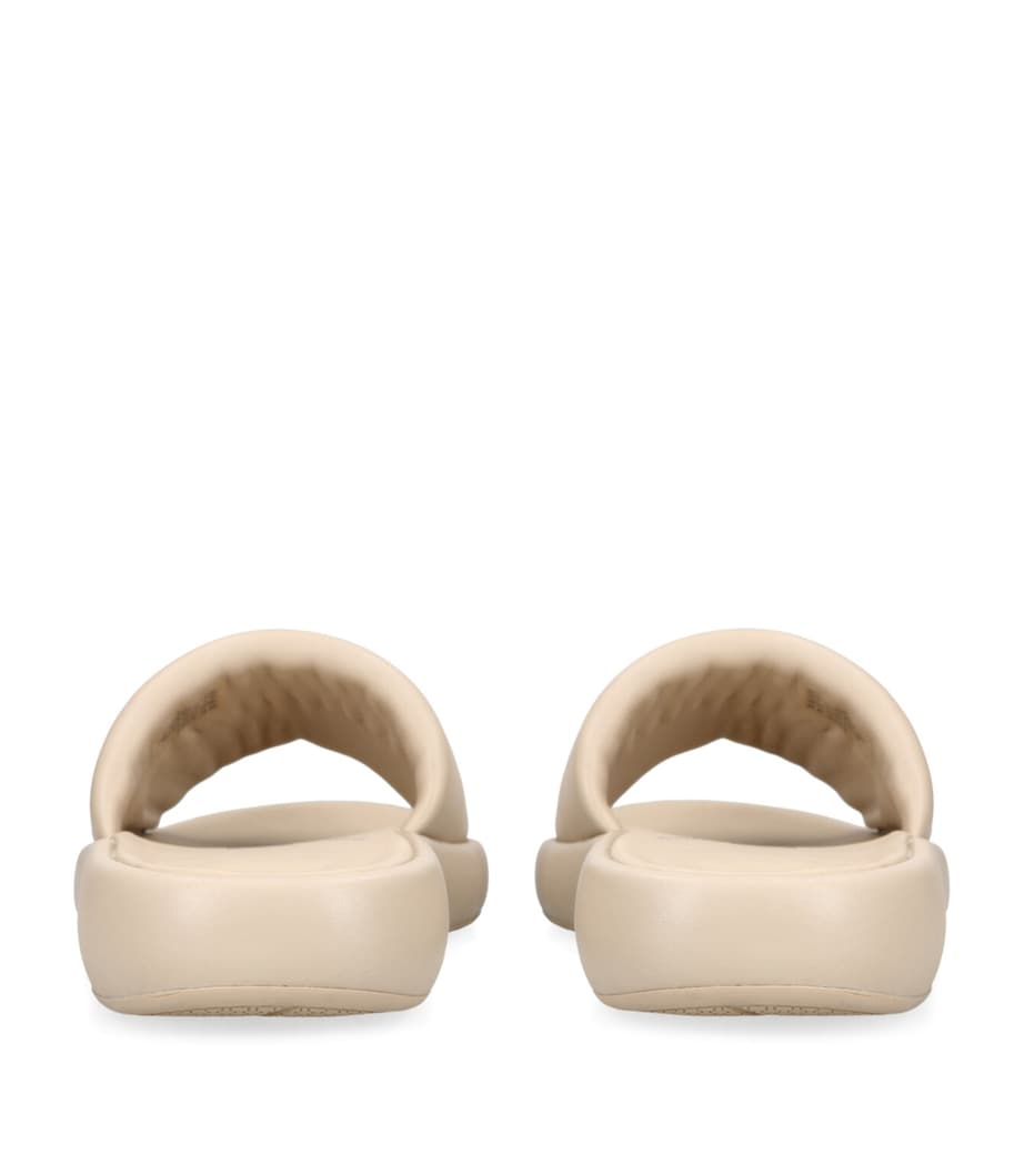 FitFlop Leather iQushion D-Luxe Slides Beige Image 2