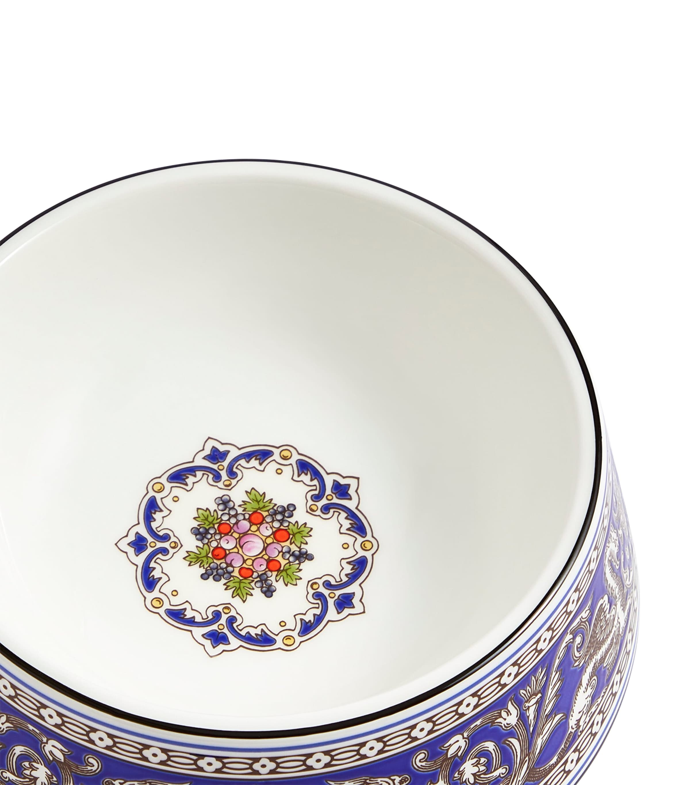 Bone China Florentine Pet Bowl (17cm) BLUE Image 2