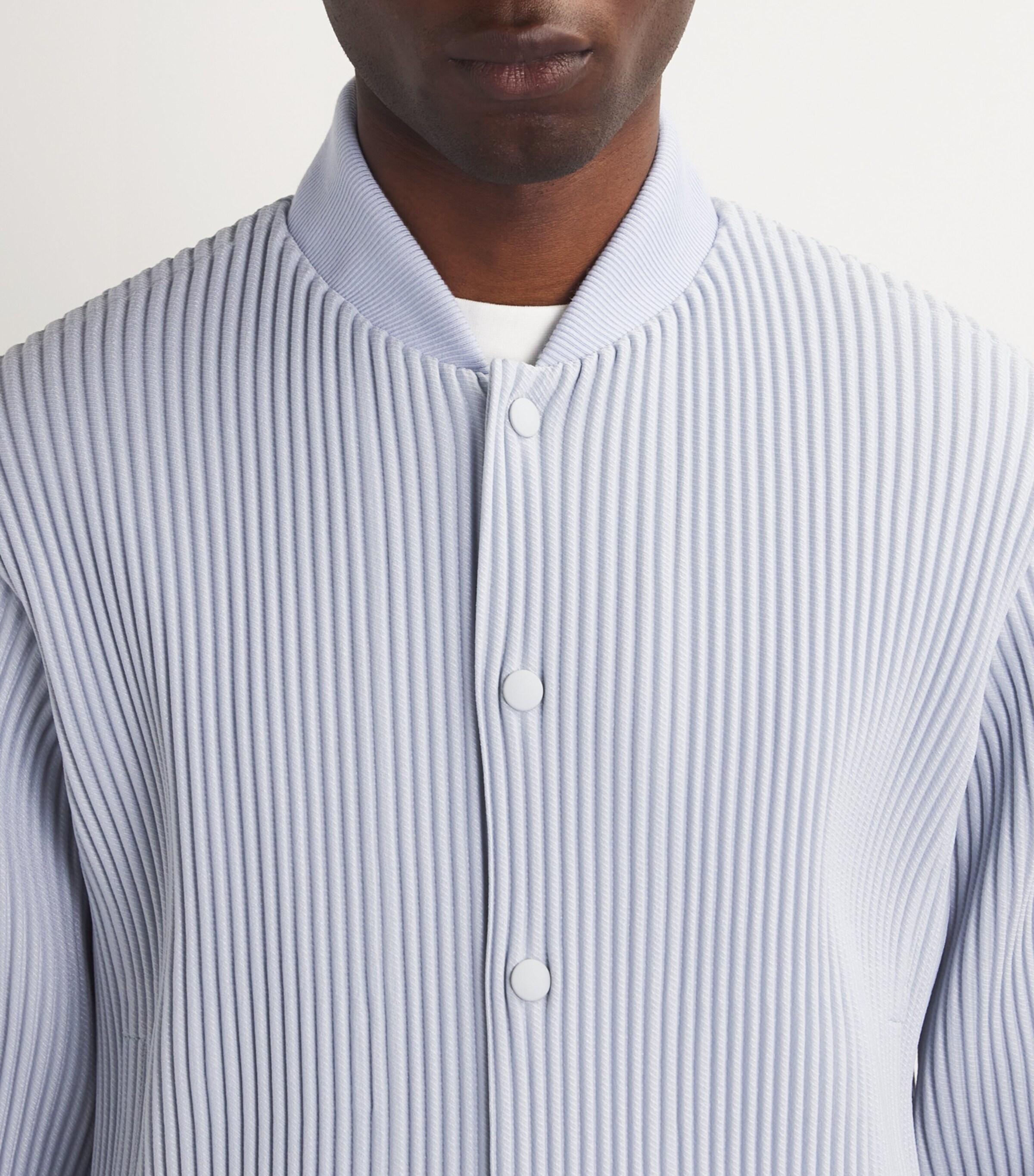 Homme Plissé Issey Miyake Blue Pleated Bomber Jacket | Harrods US