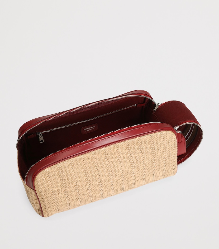 Dolce&Gabbana Raffia Essenza Wash Bag Multicolour Image 4